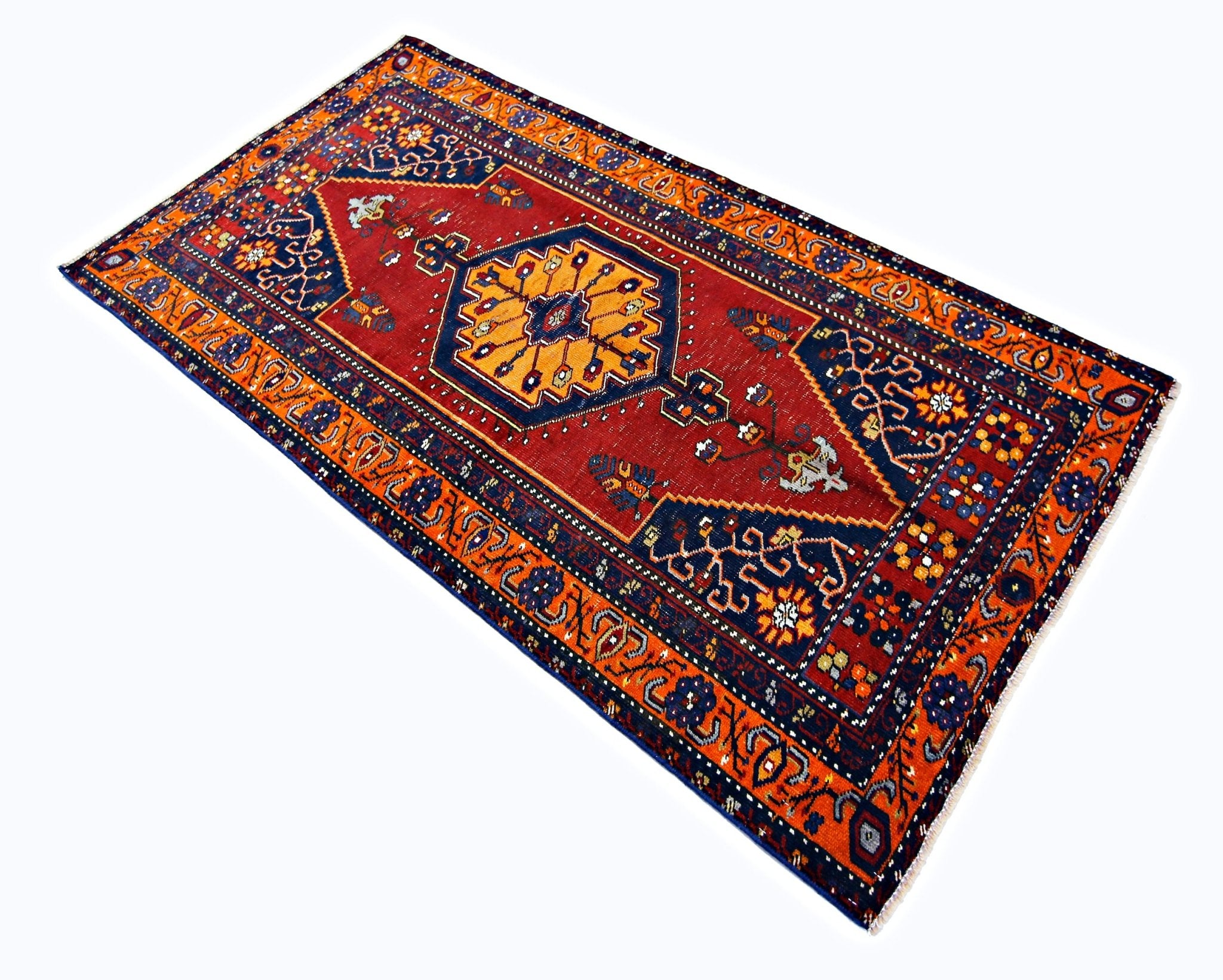 Handmade Vintage Turkish Rug | 186 x 97 cm | 6'1" x 3'2" - Najaf Rugs & Textile