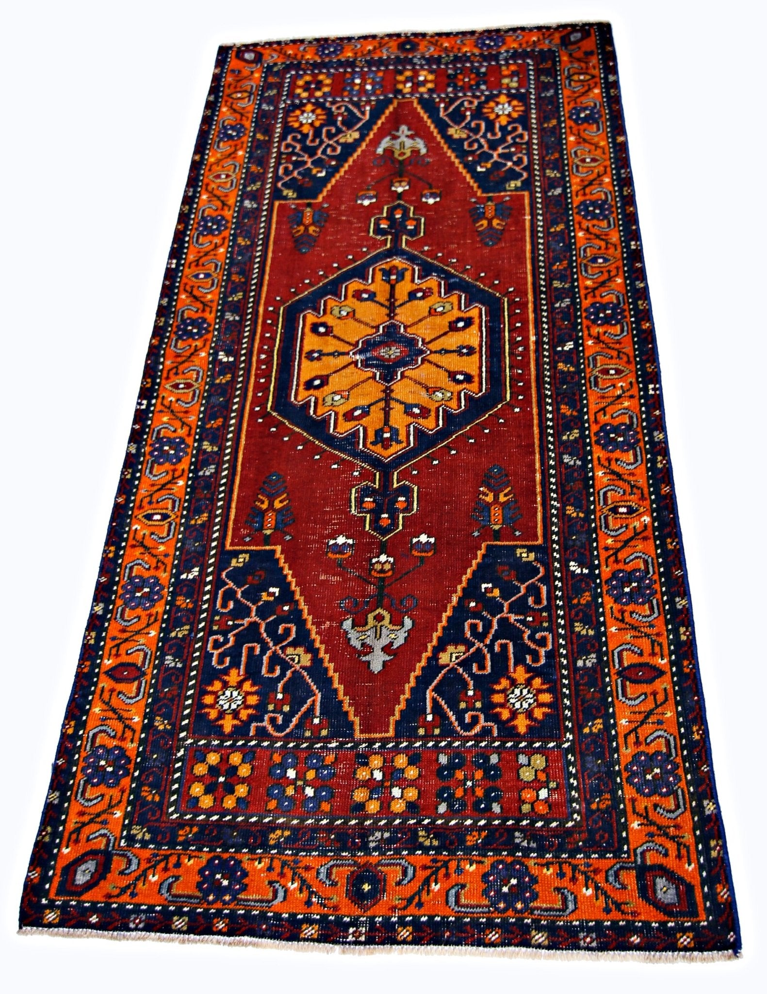 Handmade Vintage Turkish Rug | 186 x 97 cm | 6'1" x 3'2" - Najaf Rugs & Textile