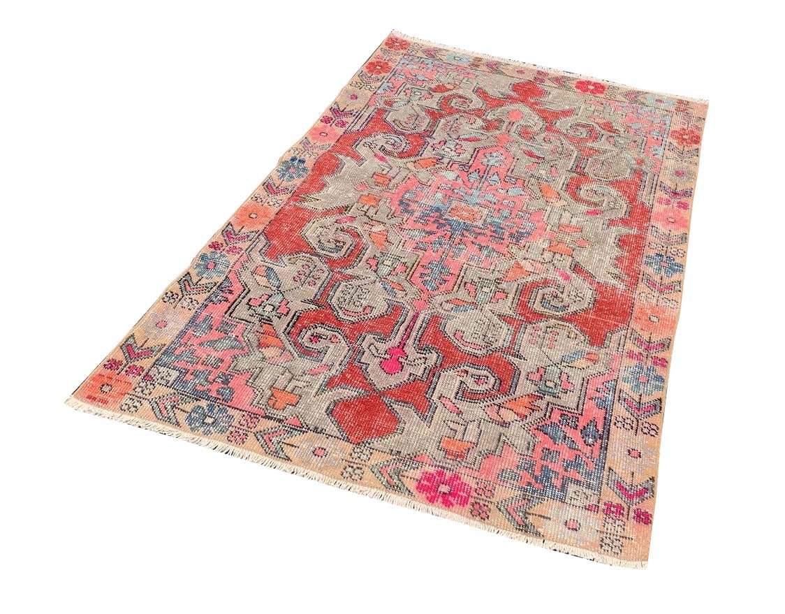 Handmade Vintage Turkish Rug | 187 x 126 cm | 6'1" x 4'1" - Najaf Rugs & Textile
