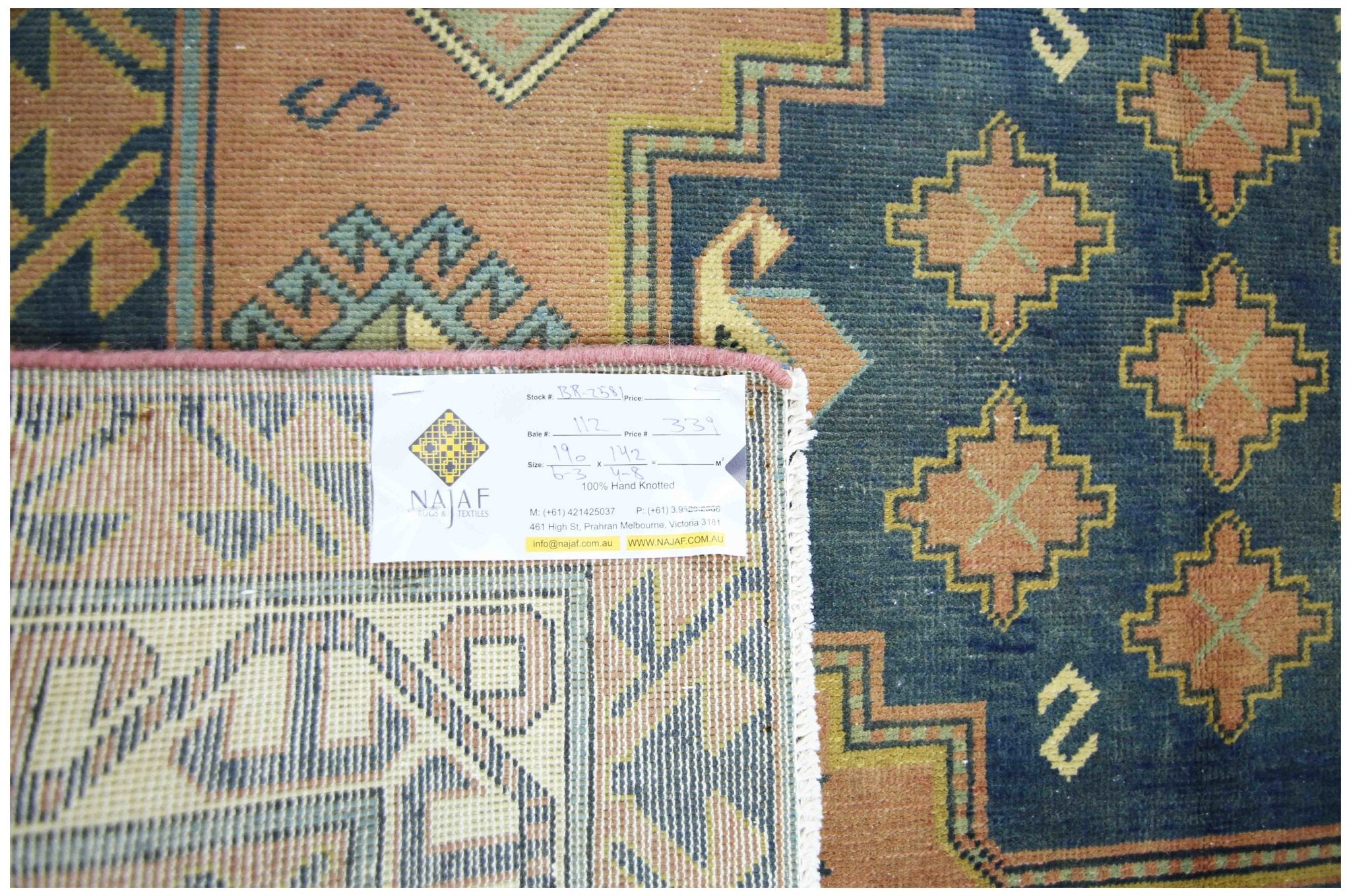 Handmade Vintage Turkish Rug | 190 x 142 cm | 6'3" x 4'8" - Najaf Rugs & Textile