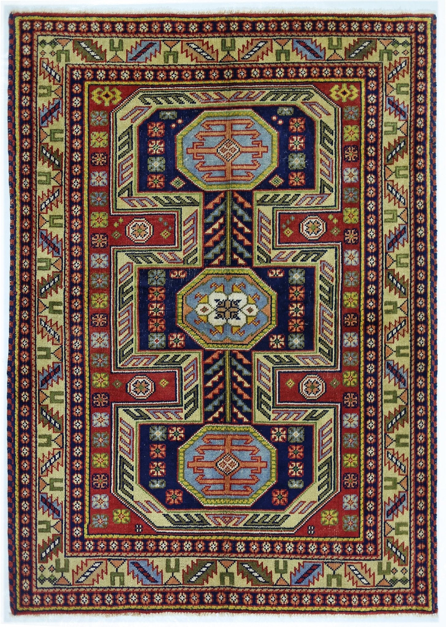 Handmade Vintage Turkish Rug | 197 x 144 cm | 6'6" x 4'8" - Najaf Rugs & Textile