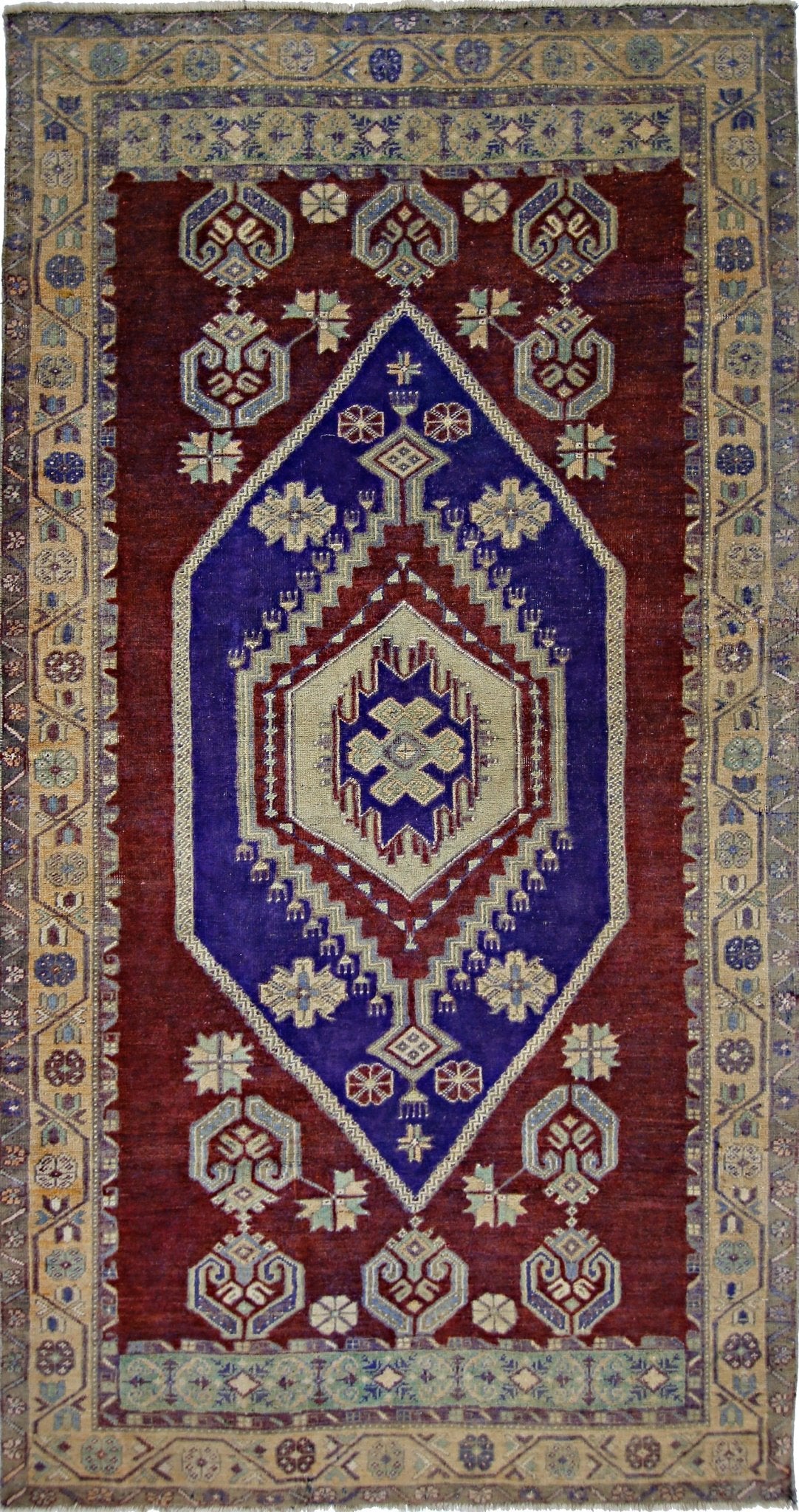 Handmade Vintage Turkish Rug | 202 x 107 cm | 6'8" x 3'6" - Najaf Rugs & Textile