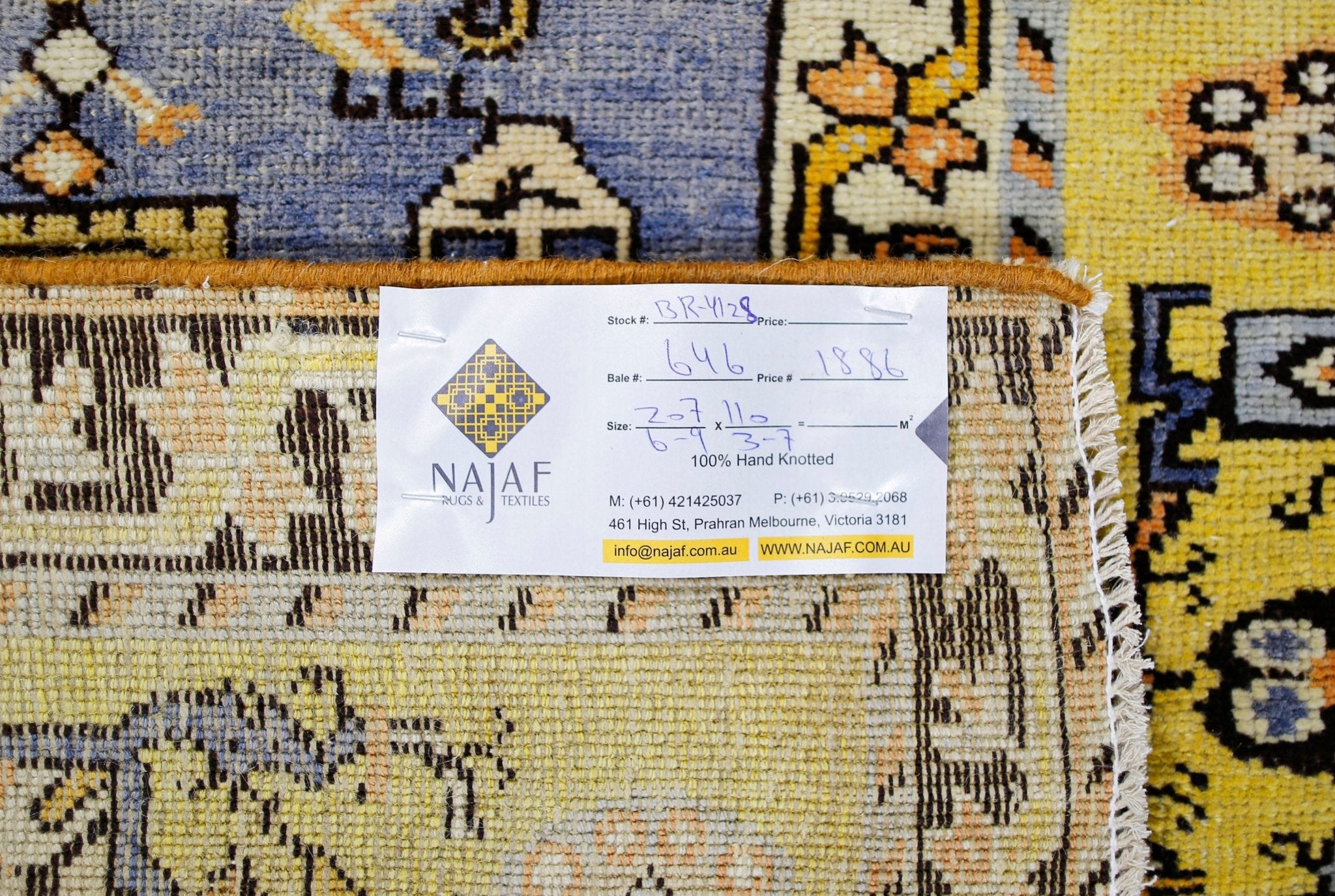 Handmade Vintage Turkish Rug | 207 x 110 cm | 6'9" x 3'7" - Najaf Rugs & Textile