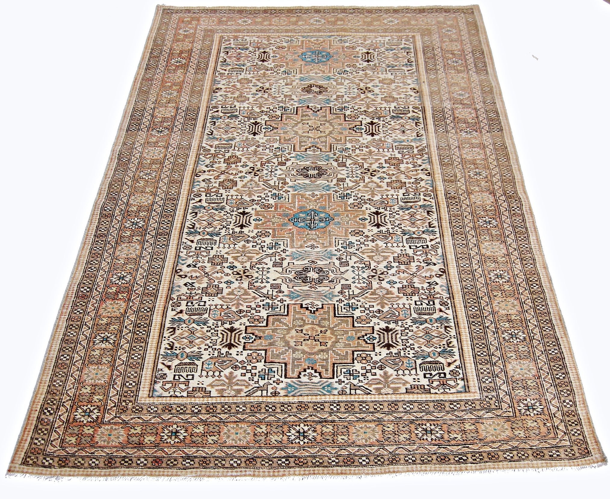 Handmade Vintage Turkish Rug | 209 x 139 cm | 6'10" x 4'7" - Najaf Rugs & Textile