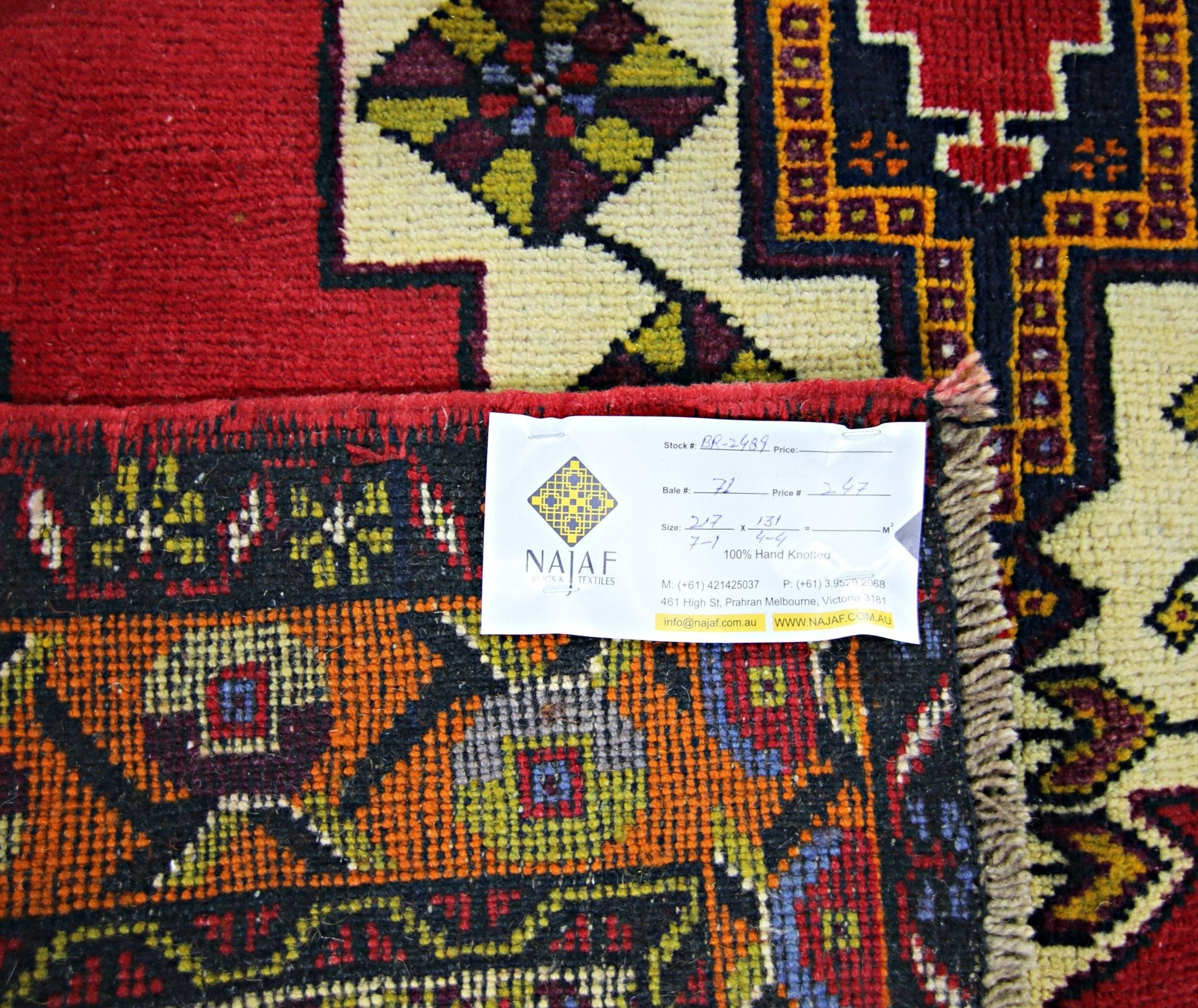 Handmade Vintage Turkish Rug | 214 x 131 cm | 7'1" x 4'4" - Najaf Rugs & Textile