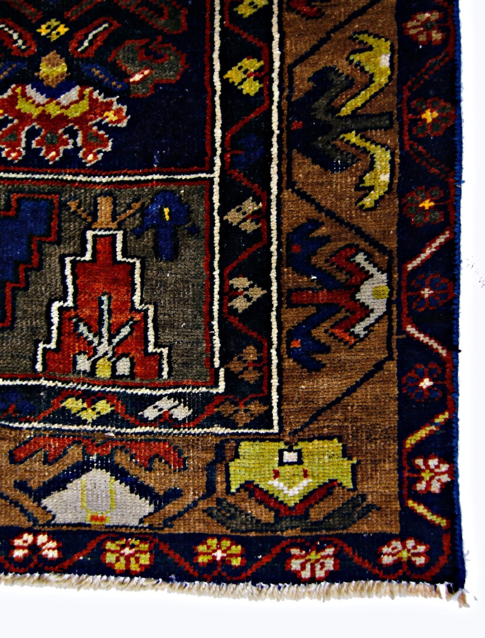 Handmade Vintage Turkish Rug | 218 x 108 cm | 7'2" x 3'6" - Najaf Rugs & Textile