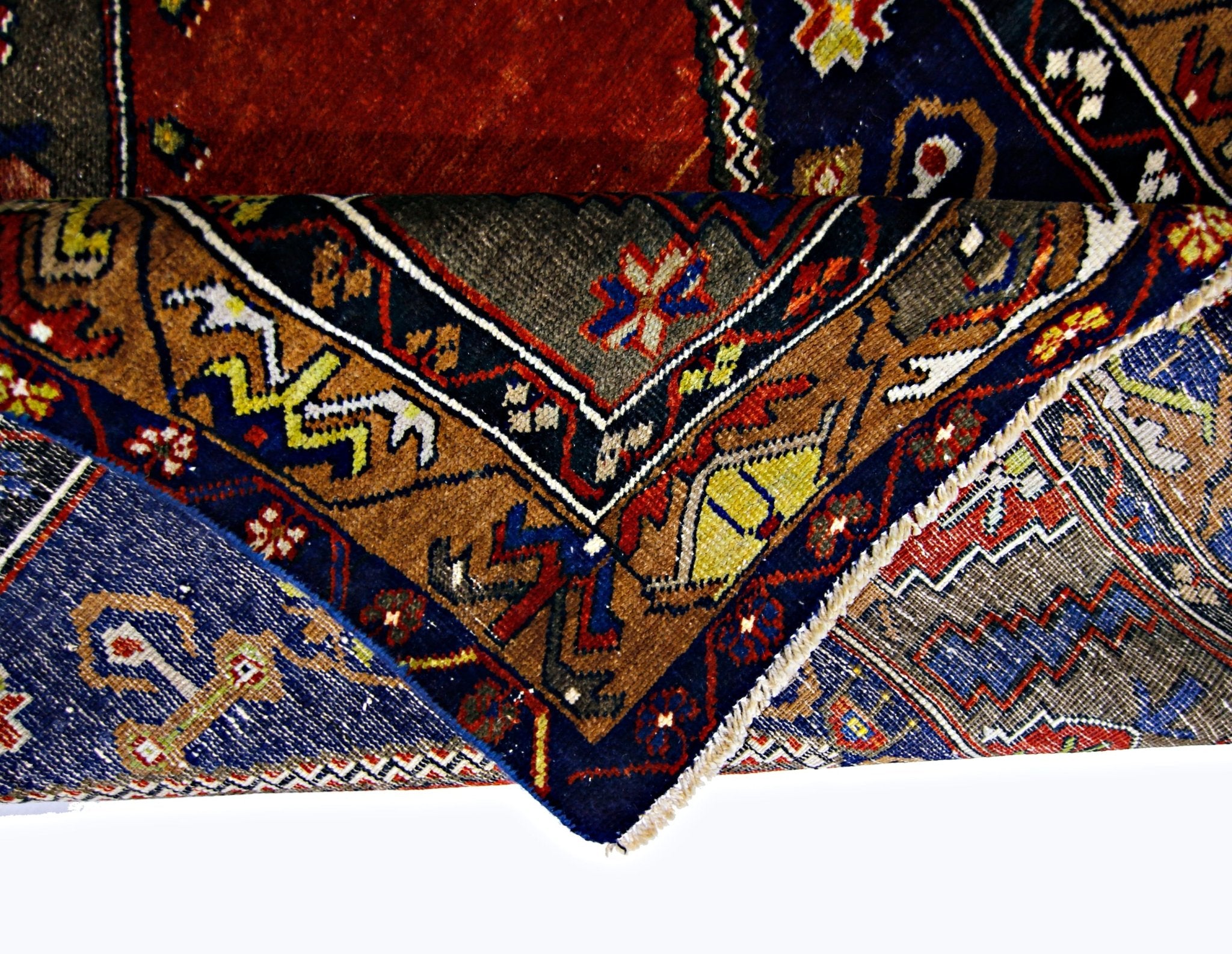 Handmade Vintage Turkish Rug | 218 x 108 cm | 7'2" x 3'6" - Najaf Rugs & Textile