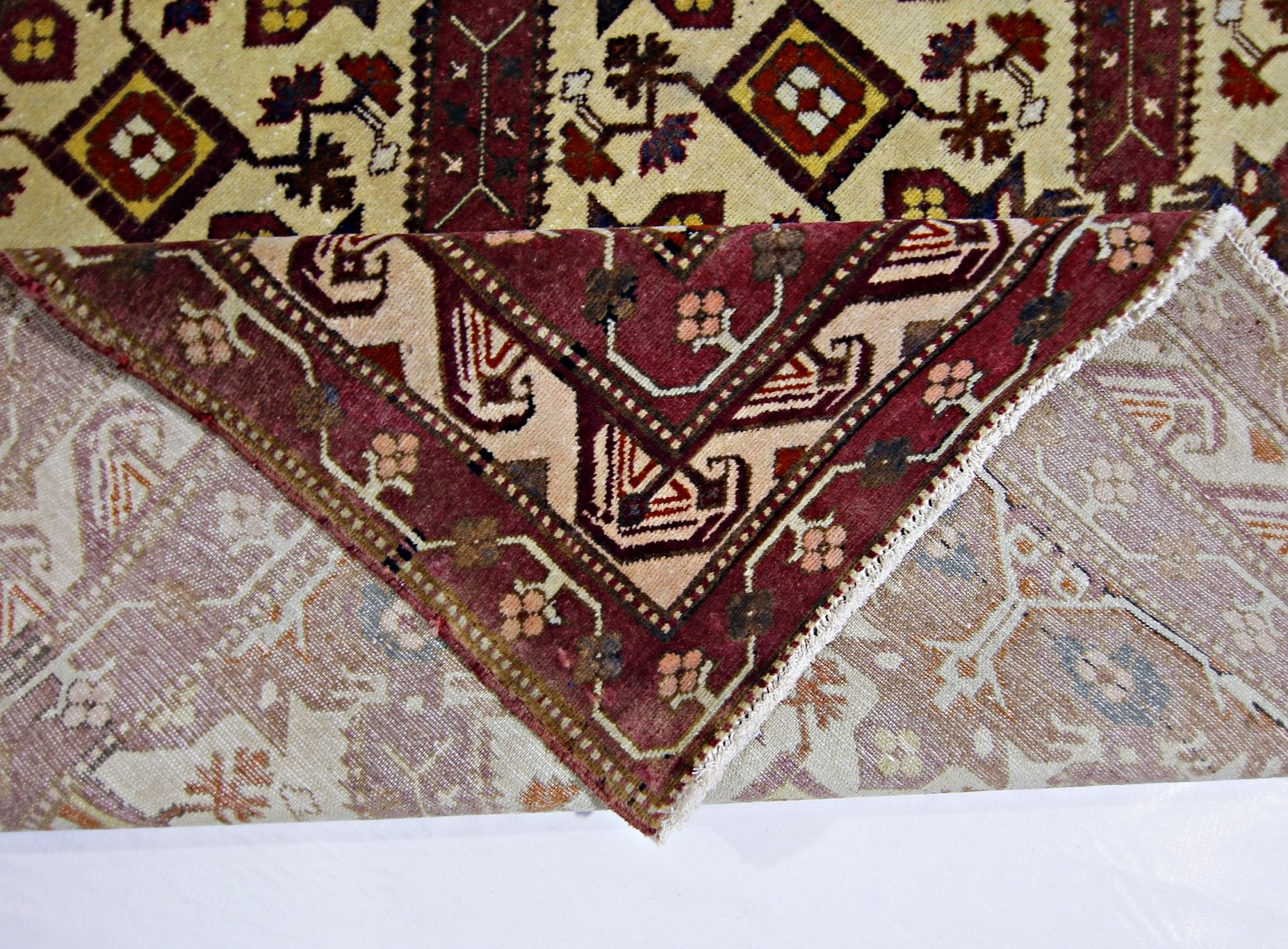 Handmade Vintage Turkish Rug | 225 x 158 cm | 7'5" x 5'2" - Najaf Rugs & Textile