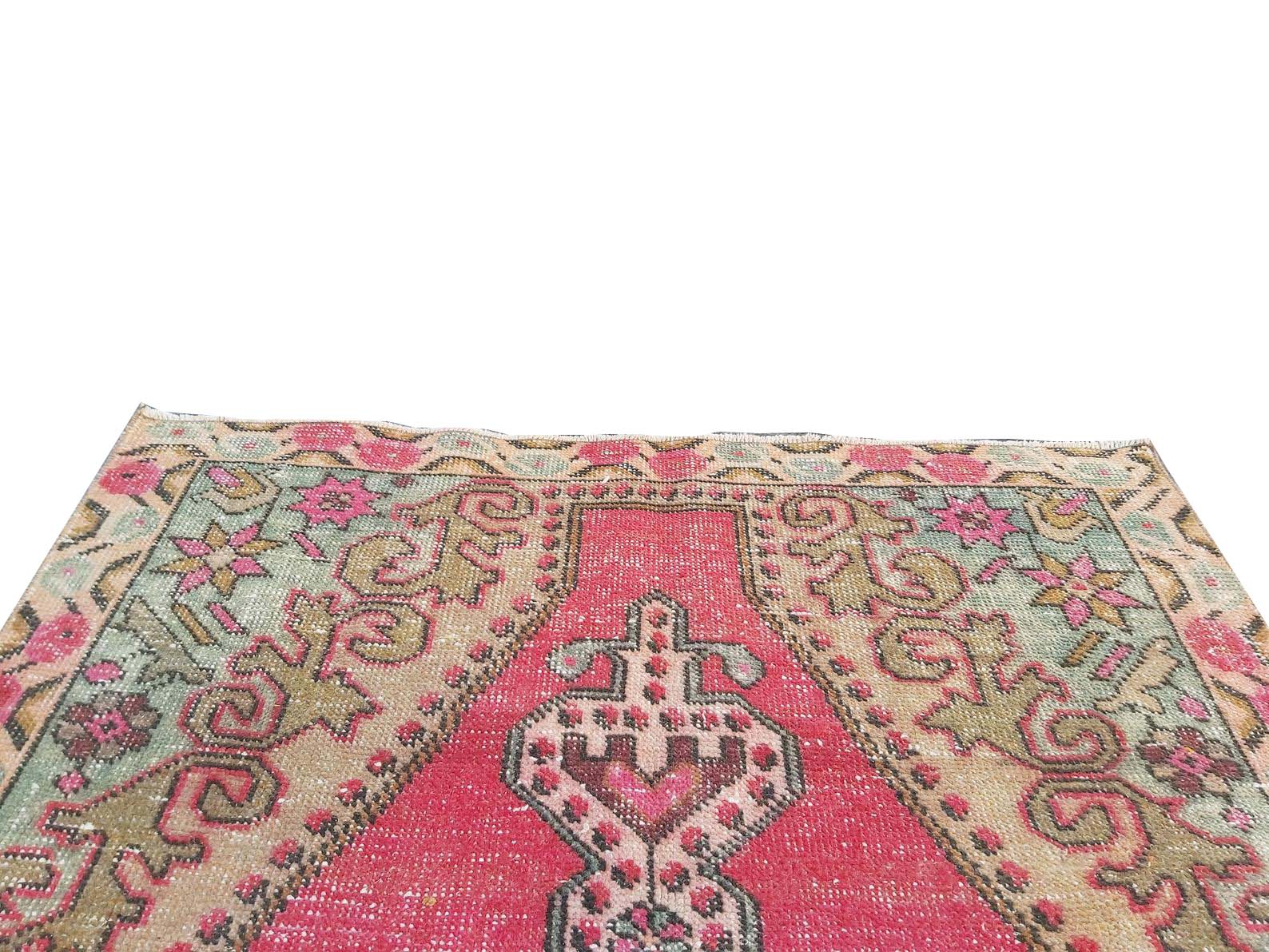 Handmade Vintage Turkish Rug | 230 x 134 cm | 7'5" x 4'4" - Najaf Rugs & Textile