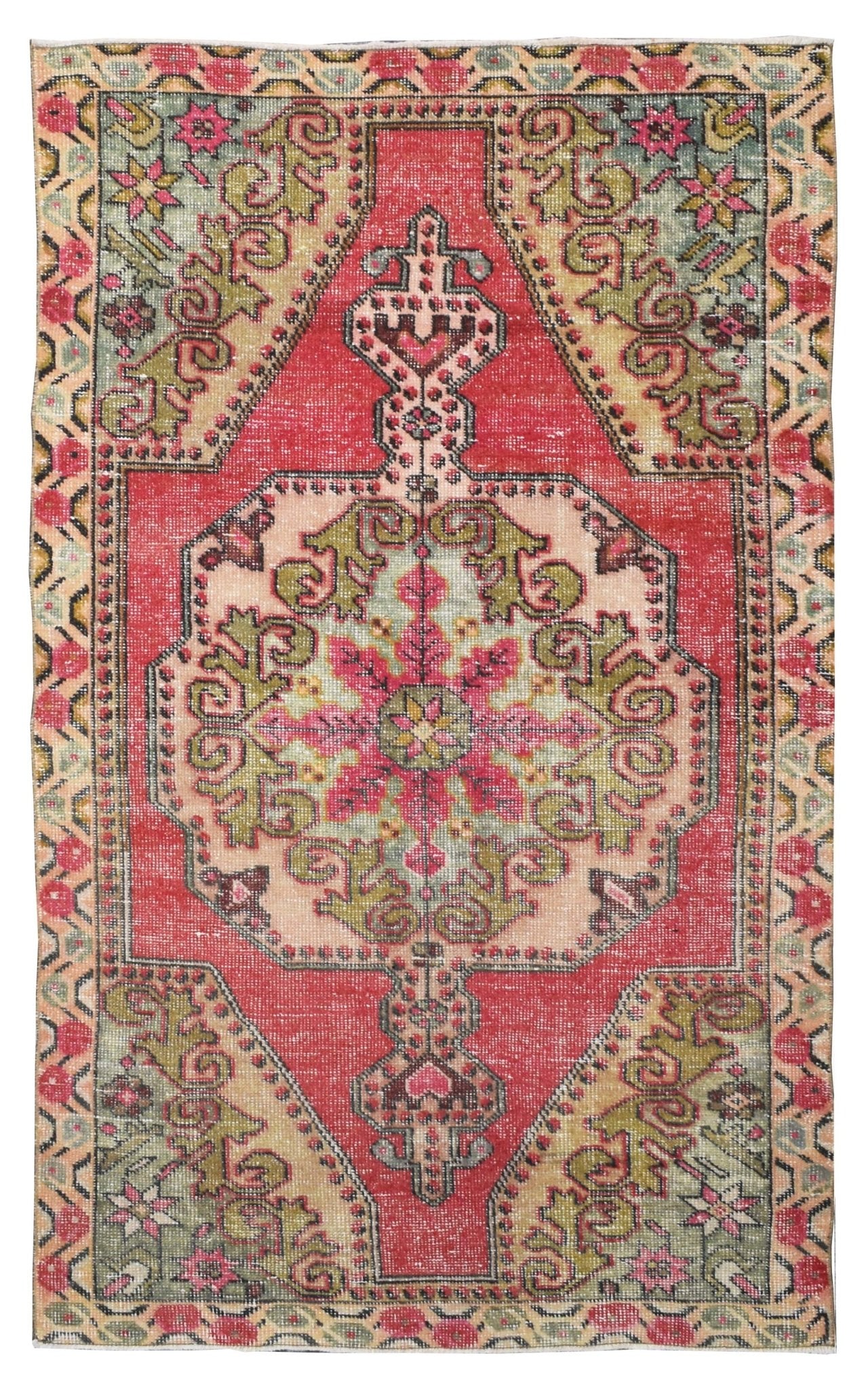 Handmade Vintage Turkish Rug | 230 x 134 cm | 7'5" x 4'4" - Najaf Rugs & Textile
