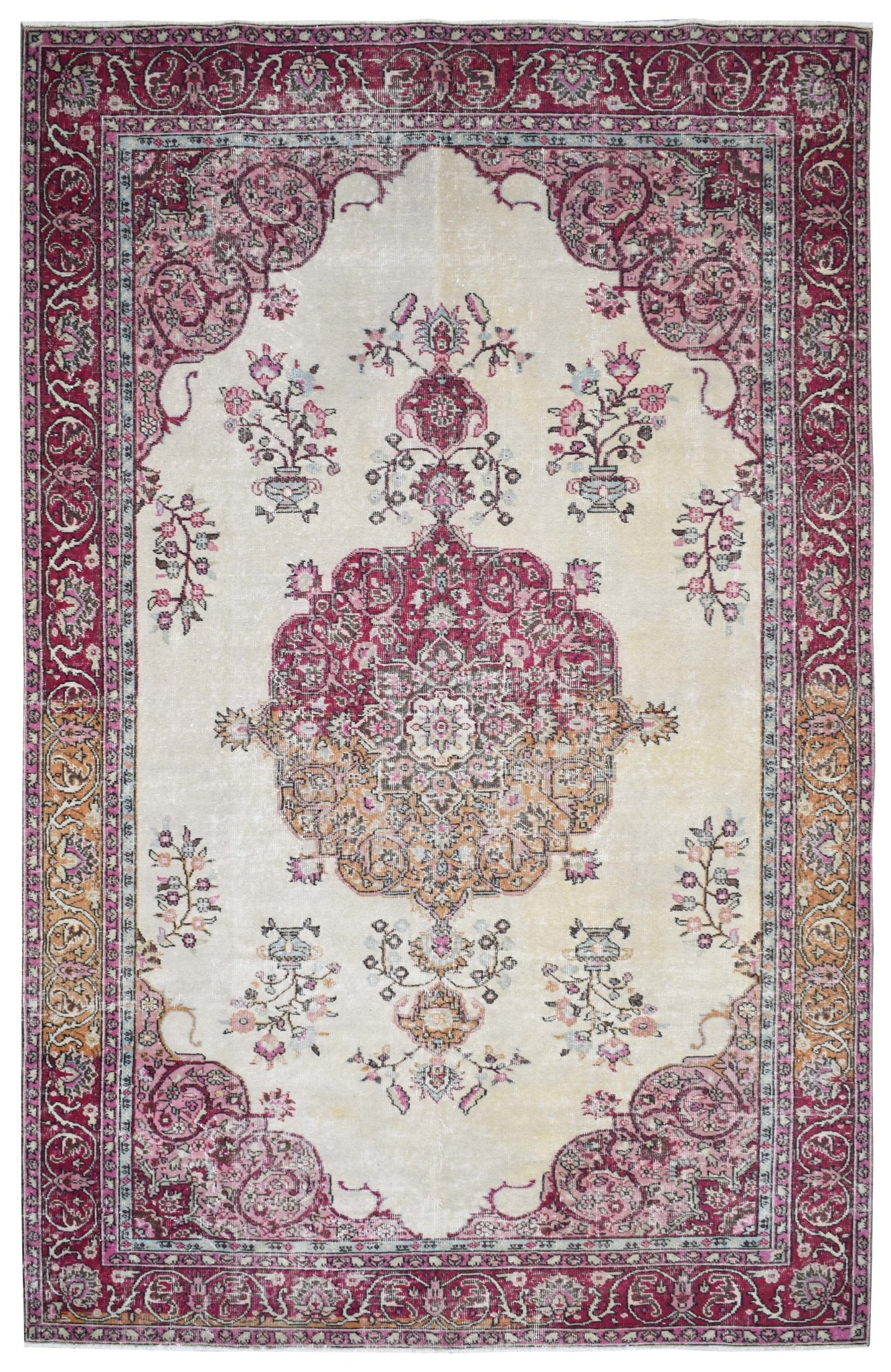 Handmade Vintage Turkish Rug | 298 x 208 cm | 9'8" x 6' - Najaf Rugs & Textile