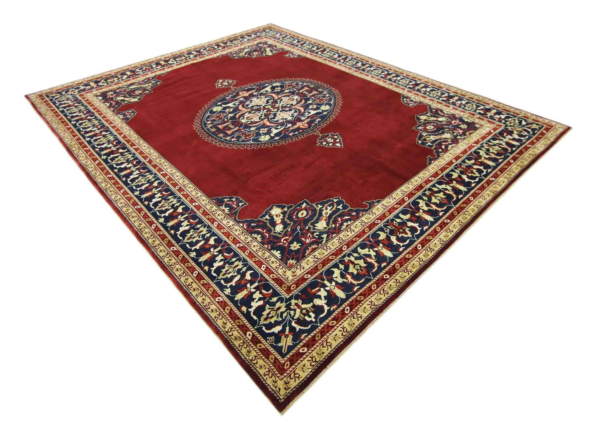 Handmade Vintage Turkish Rug | 337 x 273 cm | 11'1" x 8'11" - Najaf Rugs & Textile