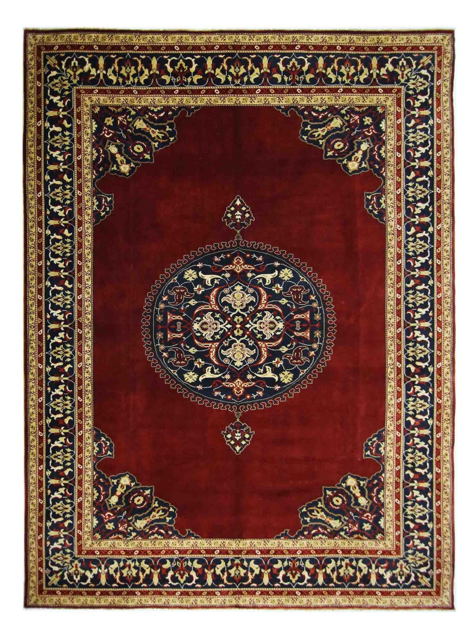 Handmade Vintage Turkish Rug | 337 x 273 cm | 11'1" x 8'11" - Najaf Rugs & Textile