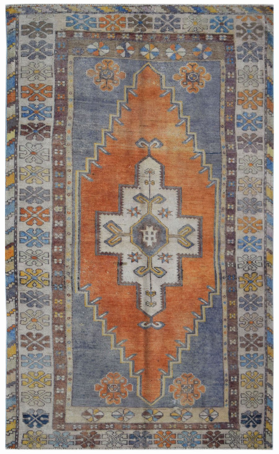 Handmade Vintage Turkish Taşpınar Rug | 198 x 122 cm | 6'6" x 4' - Najaf Rugs & Textile