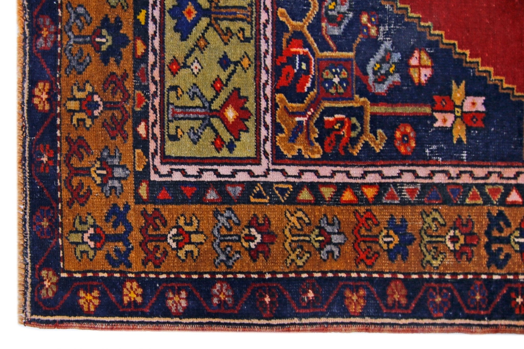 Handmade Vintage Turkish Taspinar Rug | 214 x 112 cm | 7' x 3'8" - Najaf Rugs & Textile