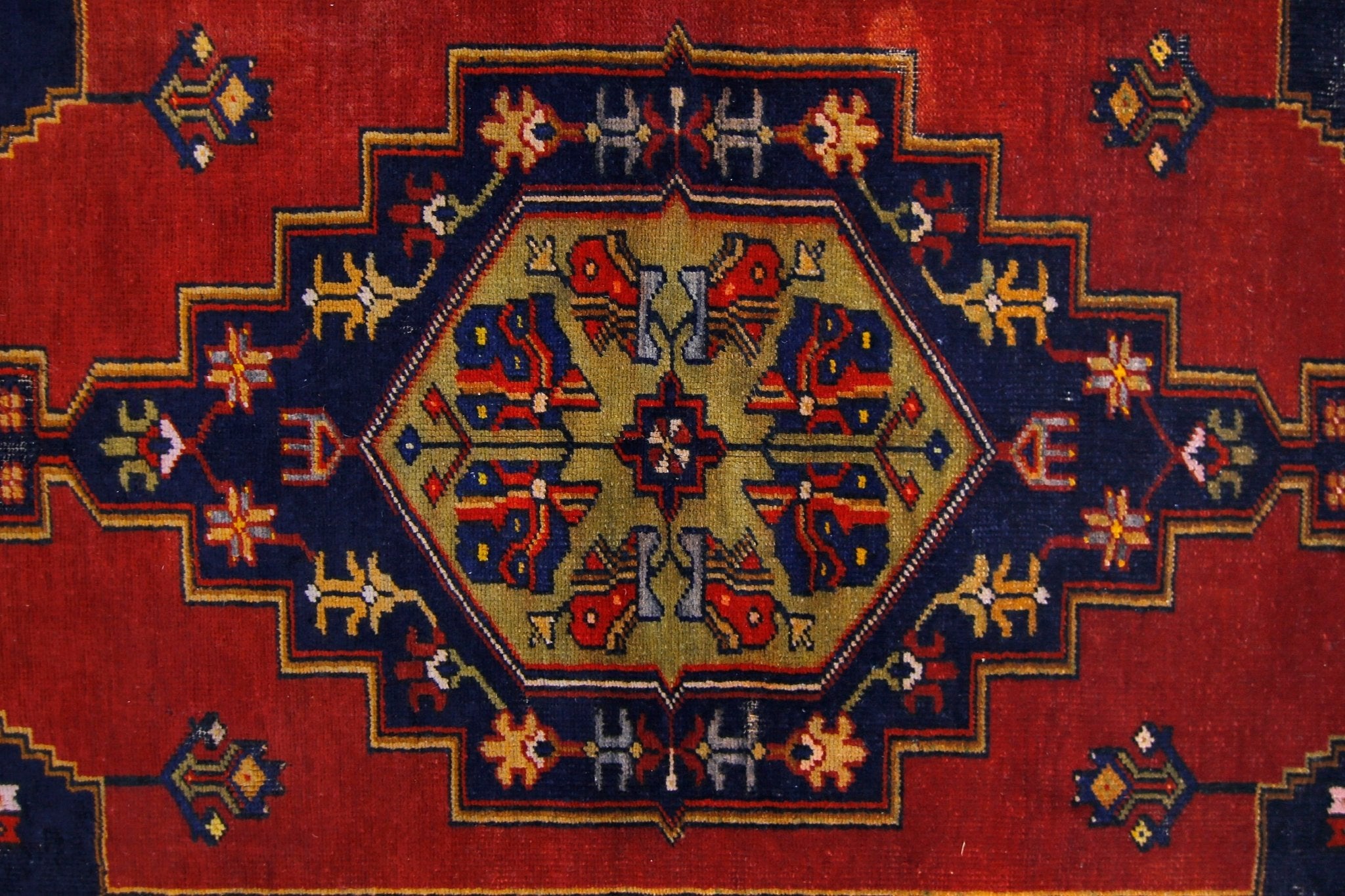 Handmade Vintage Turkish Taspinar Rug | 214 x 112 cm | 7' x 3'8" - Najaf Rugs & Textile