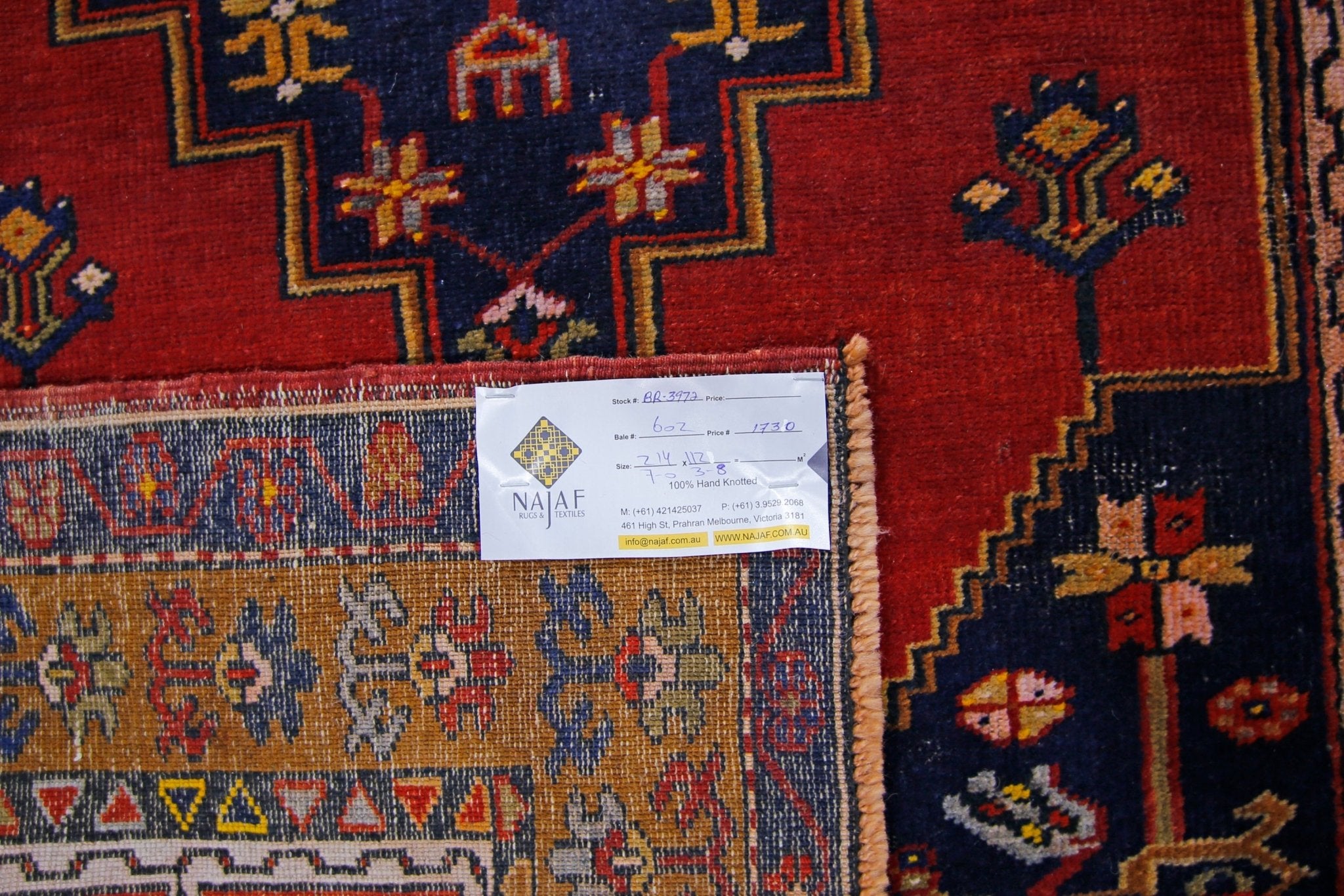 Handmade Vintage Turkish Taspinar Rug | 214 x 112 cm | 7' x 3'8" - Najaf Rugs & Textile