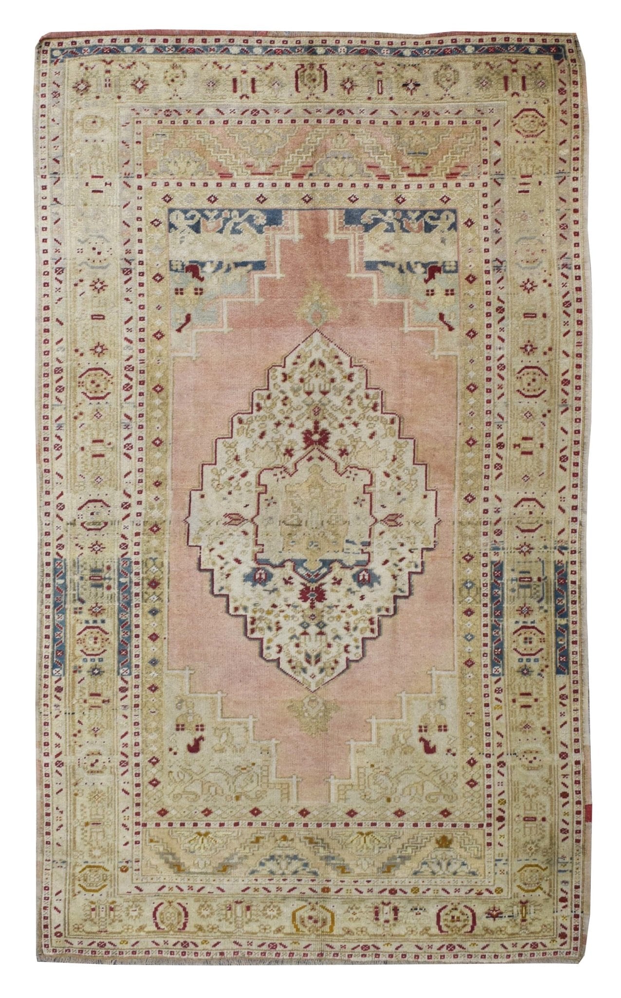 Handmade Vintage Turkish Taşpınar Rug | 224 x 128 cm | 7'4" x 4'2" - Najaf Rugs & Textile