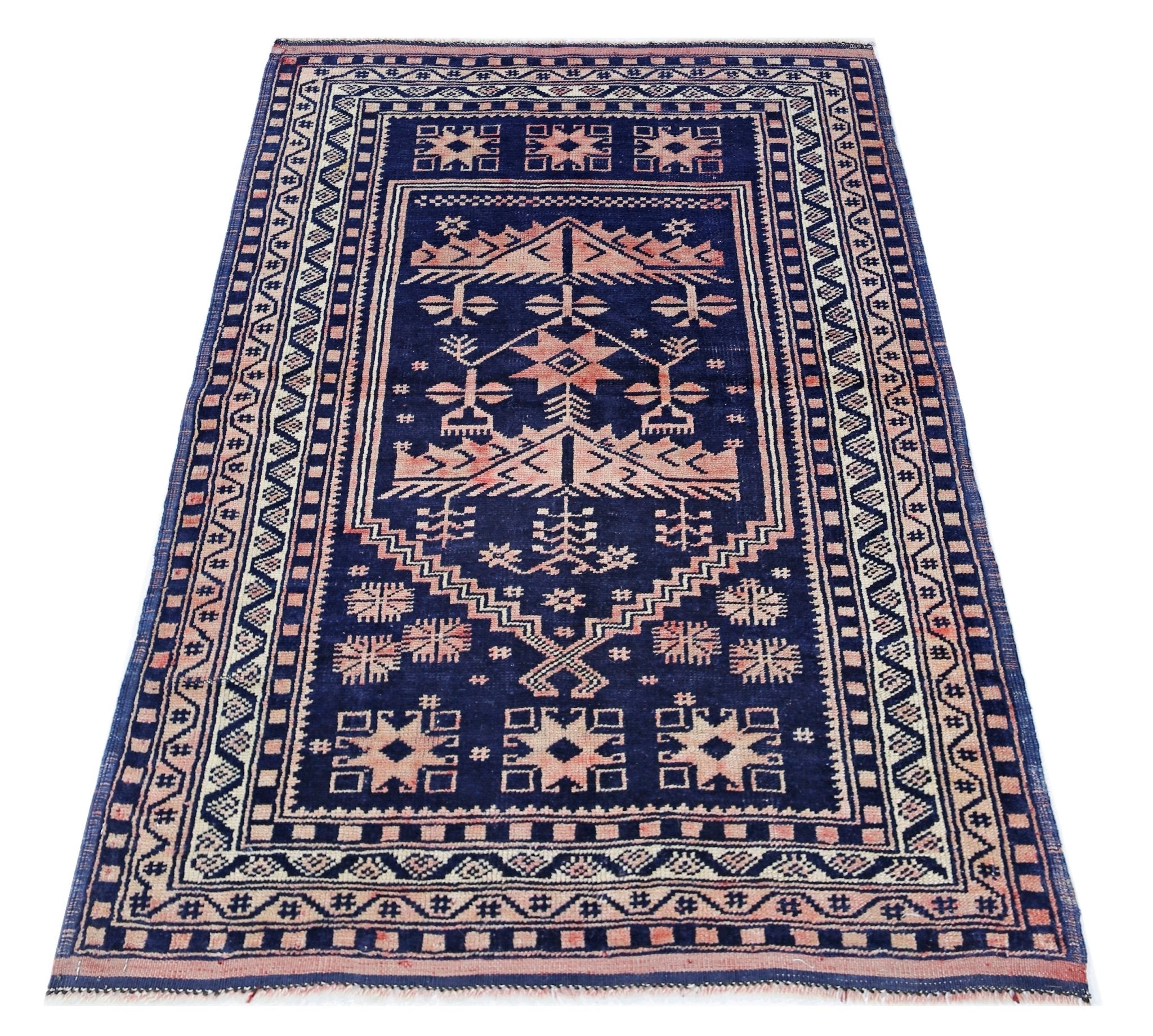 Handmade Vintage Turkish Yagcibedir Rug | 124 x 78 cm | 4'1" x 2'7" - Najaf Rugs & Textile