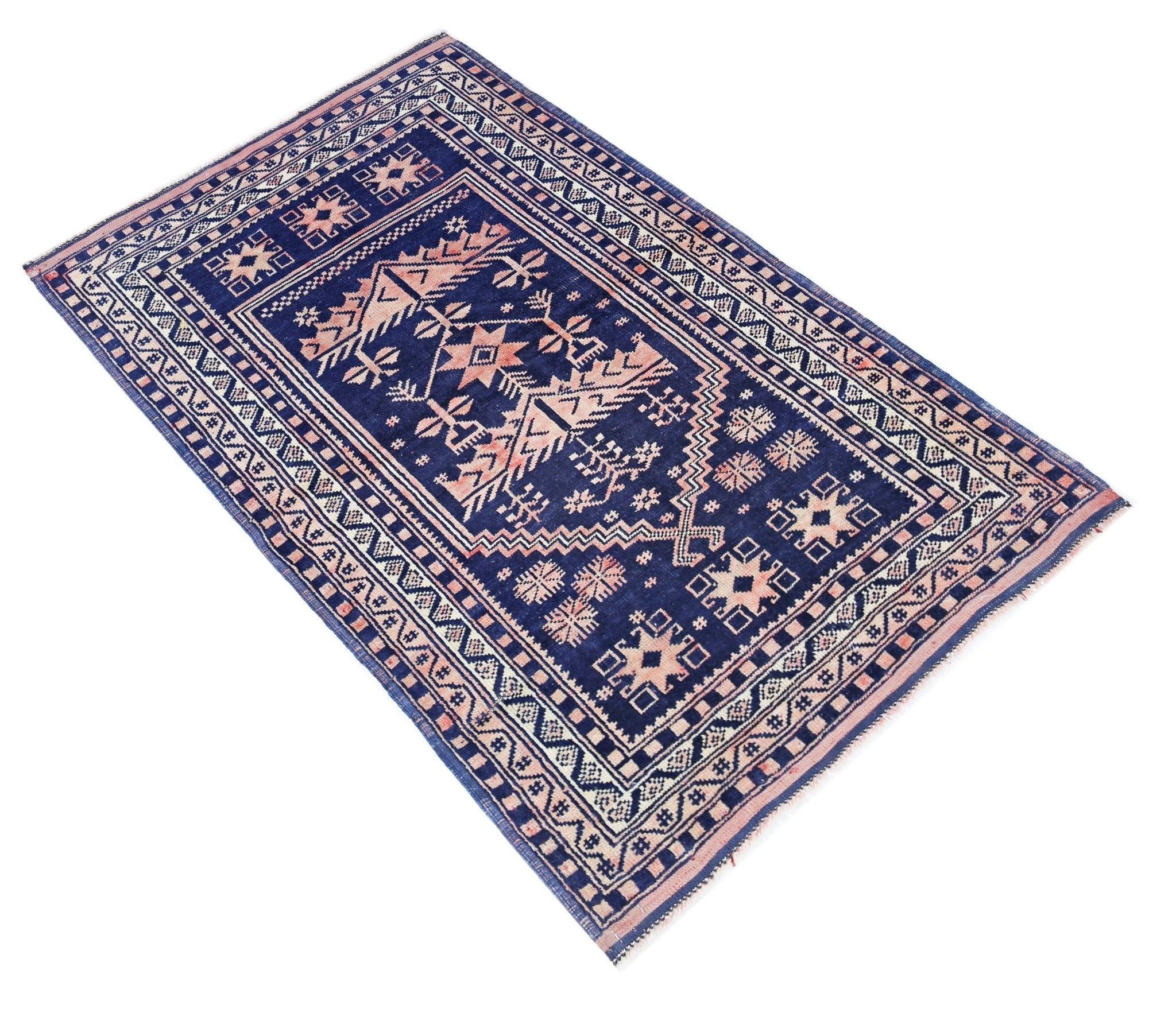 Handmade Vintage Turkish Yagcibedir Rug | 124 x 78 cm | 4'1" x 2'7" - Najaf Rugs & Textile