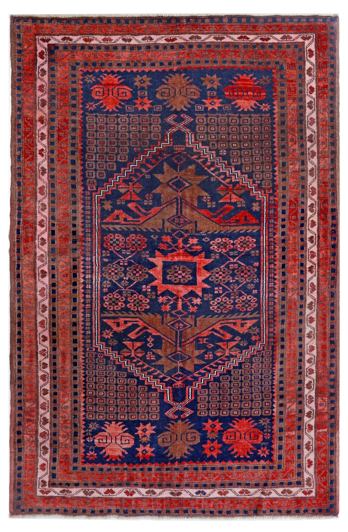 Handmade Vintage Turkish Yagcibedir Rug | 189 x 124 cm | 6'3" x 4'1" - Najaf Rugs & Textile