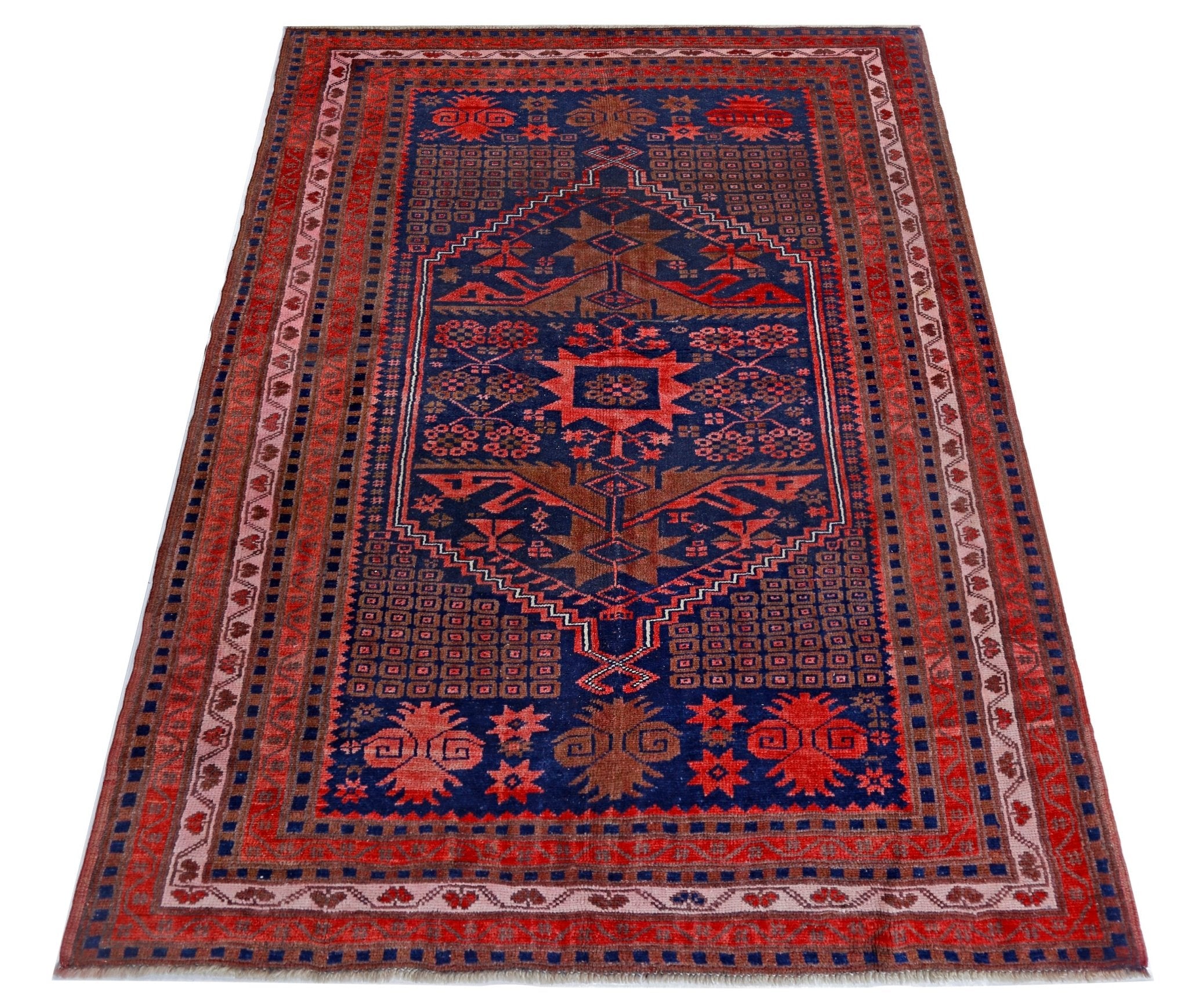 Handmade Vintage Turkish Yagcibedir Rug | 189 x 124 cm | 6'3" x 4'1" - Najaf Rugs & Textile
