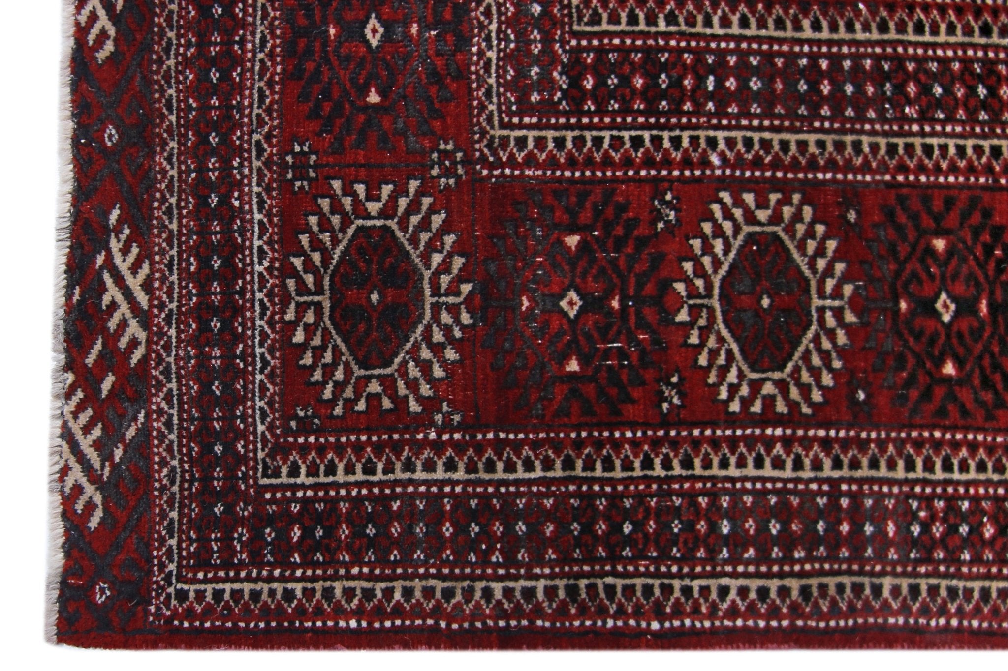 Handmade Vintage Turkmen Tekke Bokhara Rug | 381 x 365 cm | 12'6" x 12' - Najaf Rugs & Textile