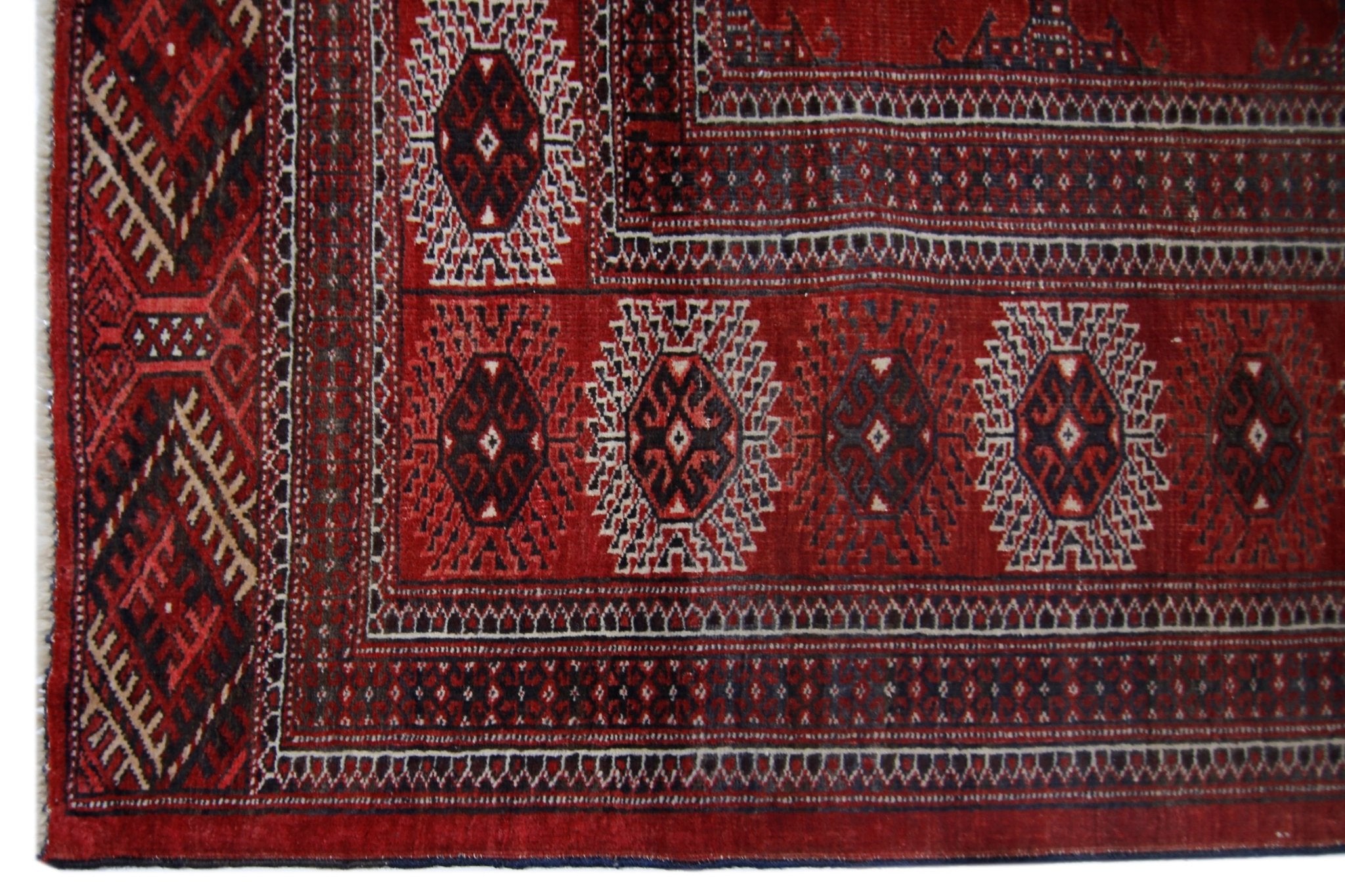 Handmade Vintage Turkmen Tekke Bokhara Rug | 412 x 268 cm | 13'6" x 8'9" - Najaf Rugs & Textile