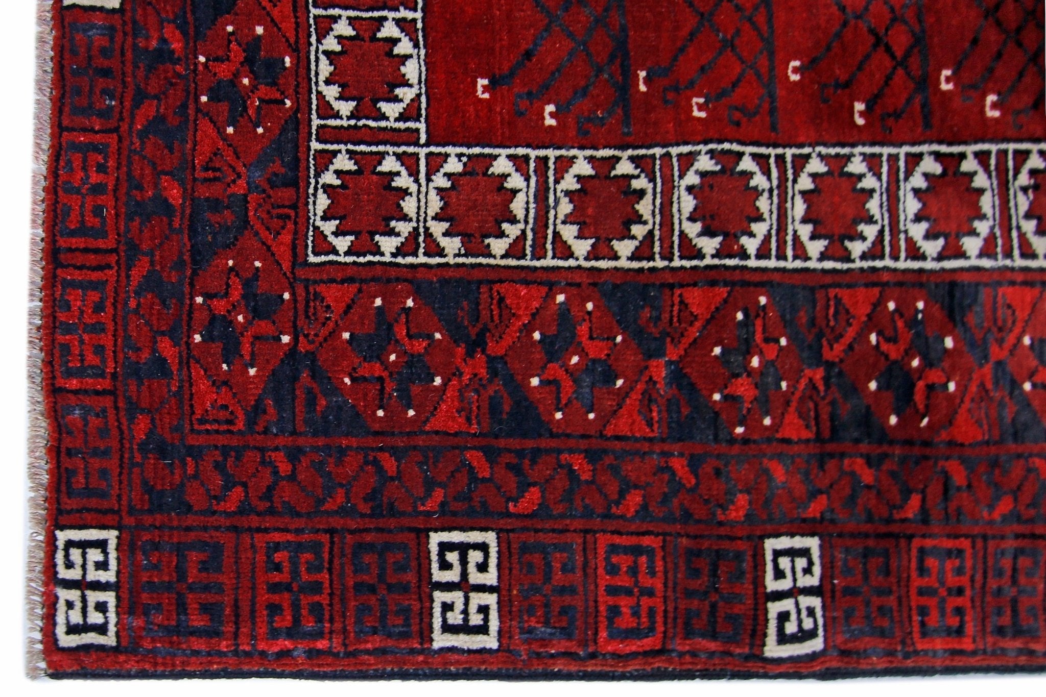 Handmade Vintage Turkmen Tekke Engsi Rug | 209 x 136 cm | 6'10" x 4'5" - Najaf Rugs & Textile