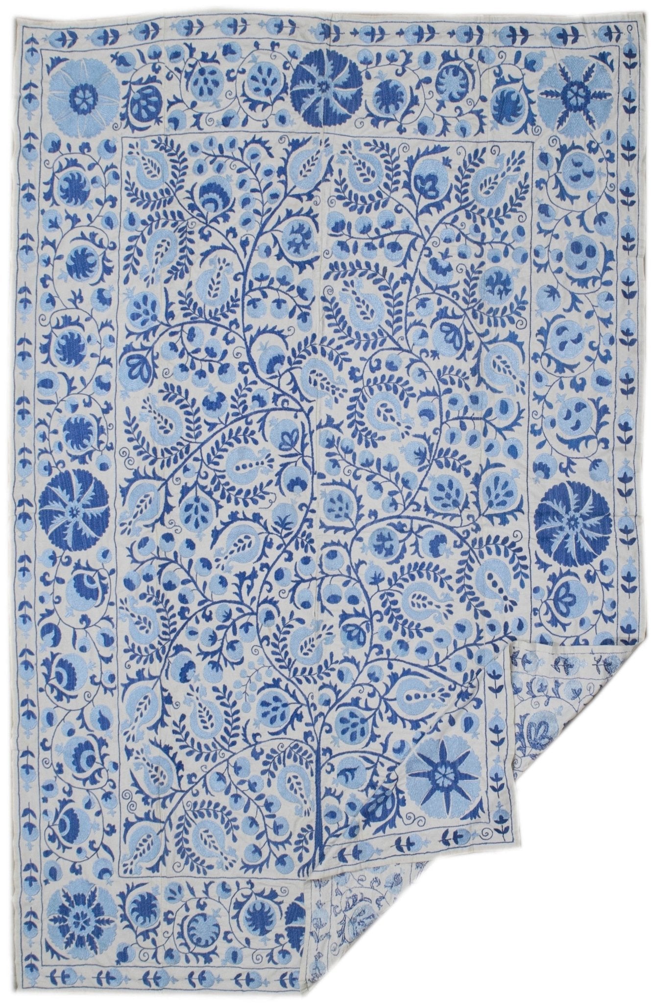 Handmade Viscose Silk Uzbek Suzani | 248 x 178 cm - Najaf Rugs & Textile