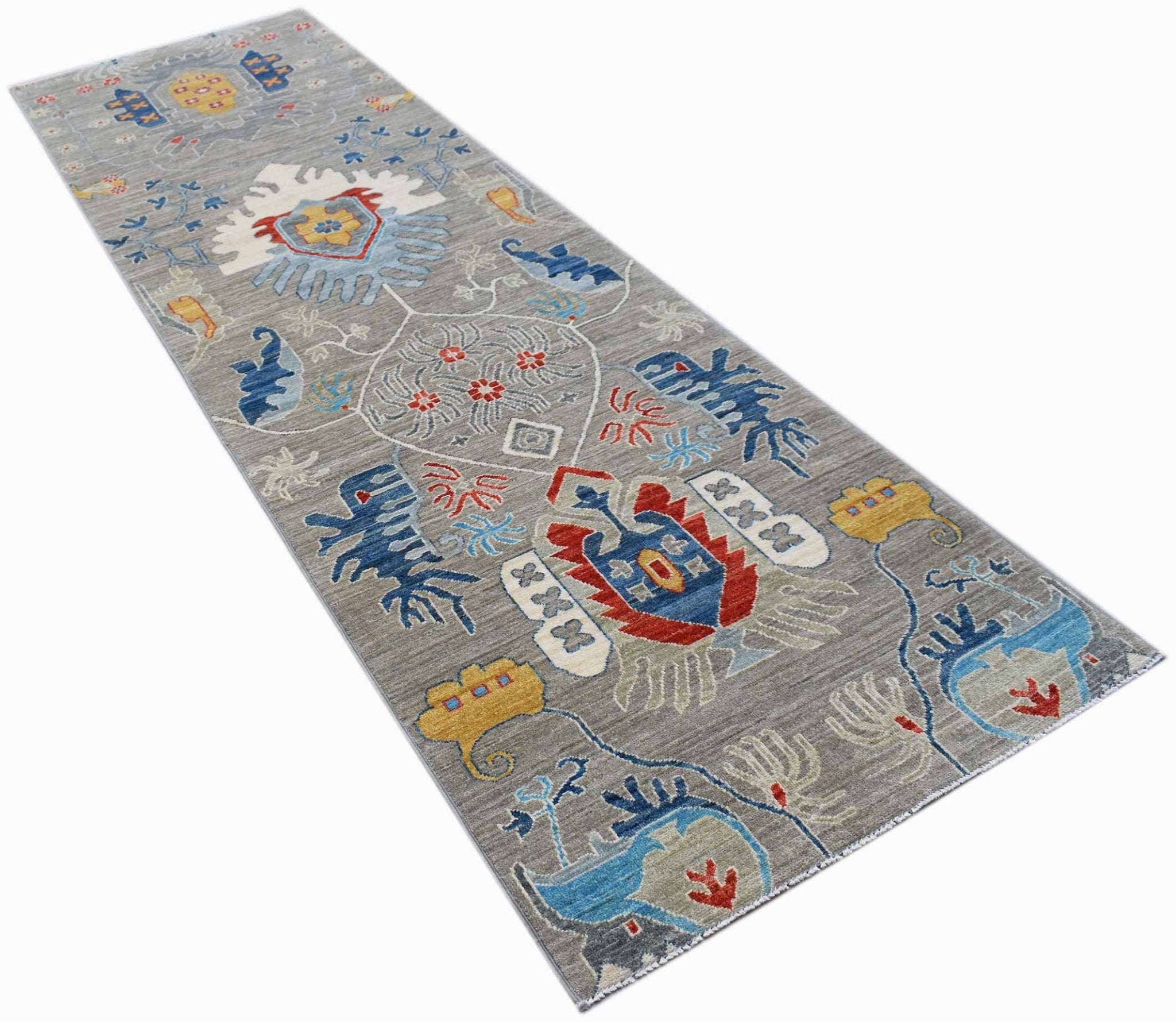 Handwoven Afghan Chobi Hallway Runner | 322 x 93 cm | 10'7" x 3'1" - Najaf Rugs & Textile