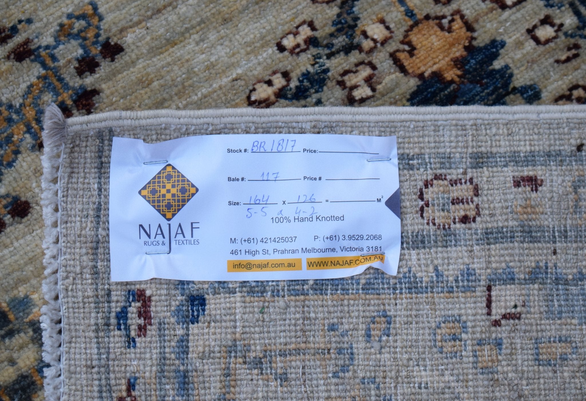 Handwoven Afghan Chobi Rug | 164 x 126 cm | 5'5" x 4'2" - Najaf Rugs & Textile