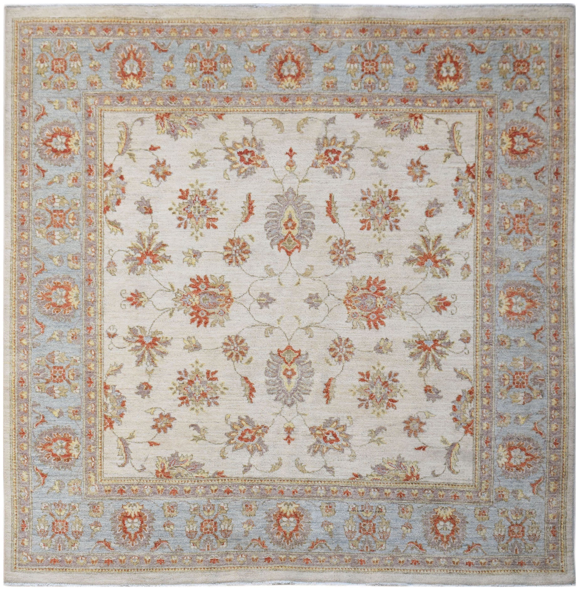 Handwoven Afghan Chobi Rug | 196 x 191 cm | 6'6" x 6'4" - Najaf Rugs & Textile