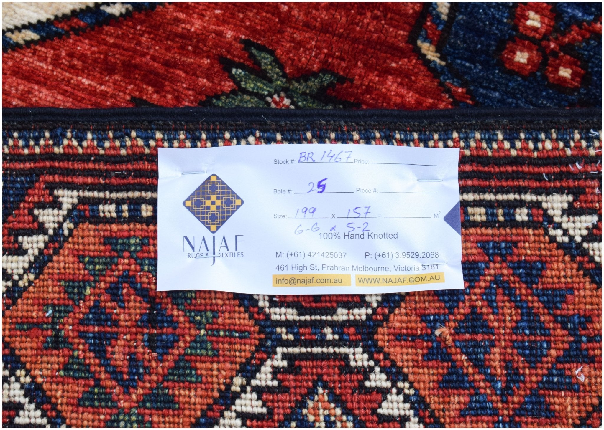 Handwoven Afghan Chobi Rug | 199 x 157 cm | 6'6" x 5'2" - Najaf Rugs & Textile