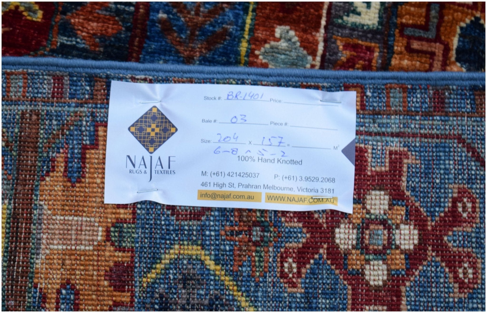 Handwoven Afghan Chobi Rug | 204 x 157 cm | 6'8" x 5'2" - Najaf Rugs & Textile