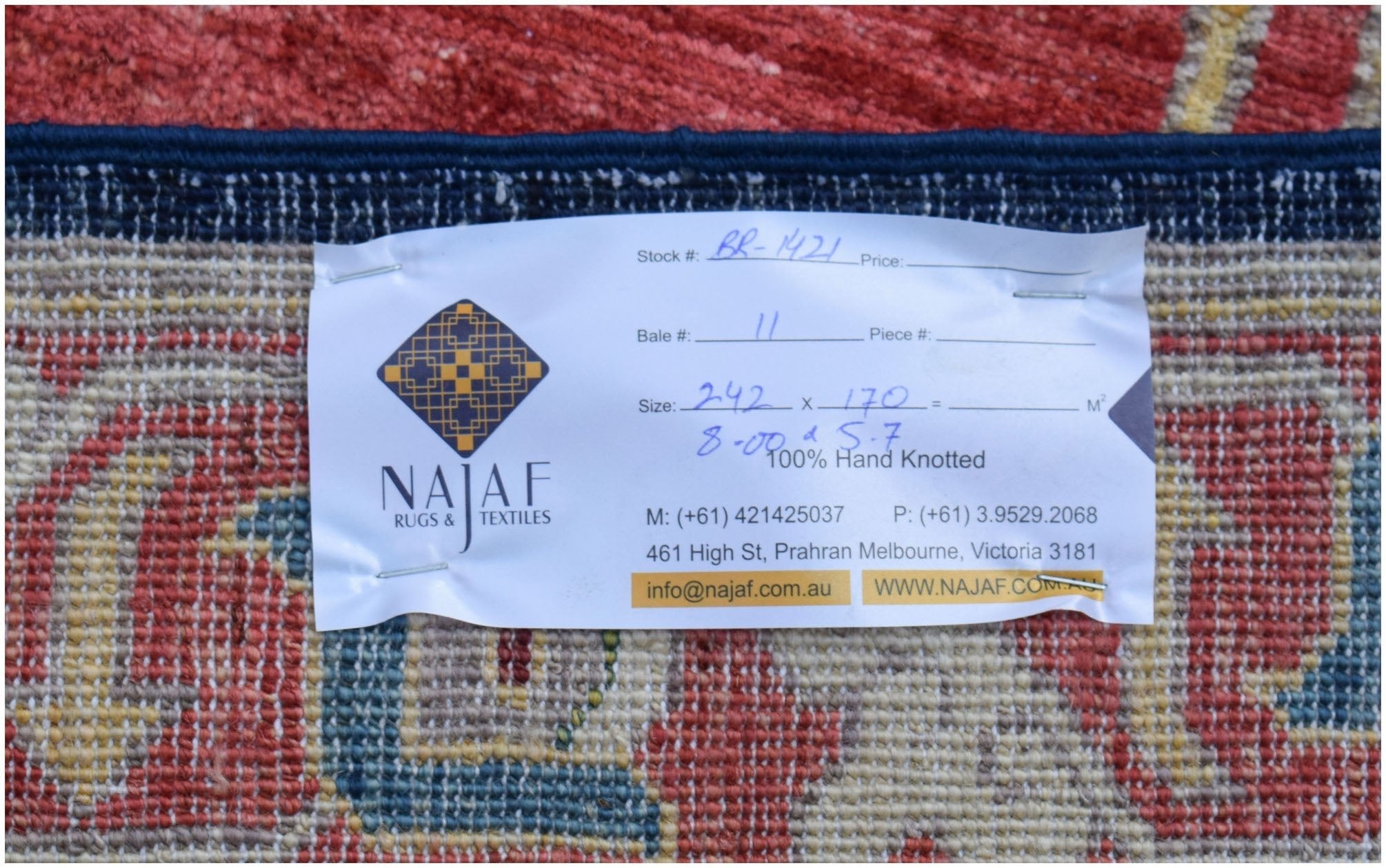 Handwoven Afghan Chobi Rug | 242 x 170 cm | 8' x 5'7" - Najaf Rugs & Textile