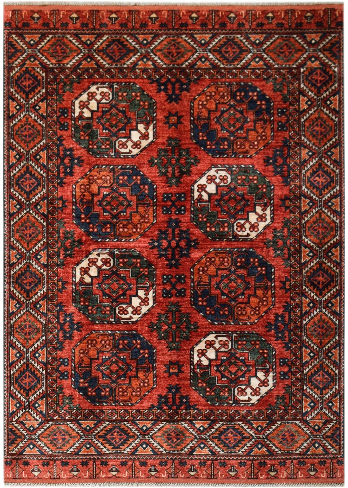 Handwoven Afghan Chobi Rug | 242 x 177 cm | 8' 5'10" - Najaf Rugs & Textile