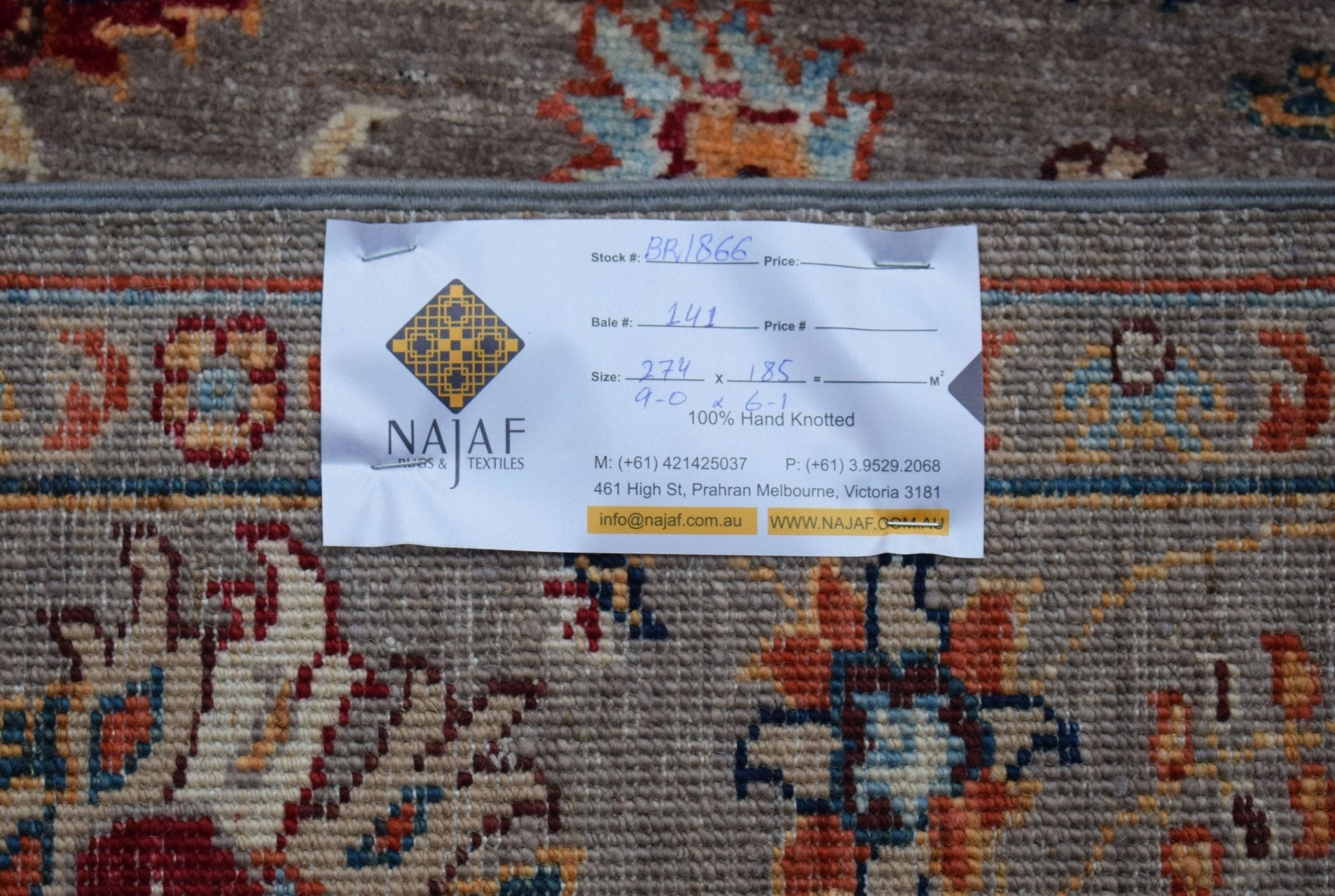 Handwoven Afghan Chobi Rug | 274 x 185 cm | 9' x 6'1" - Najaf Rugs & Textile