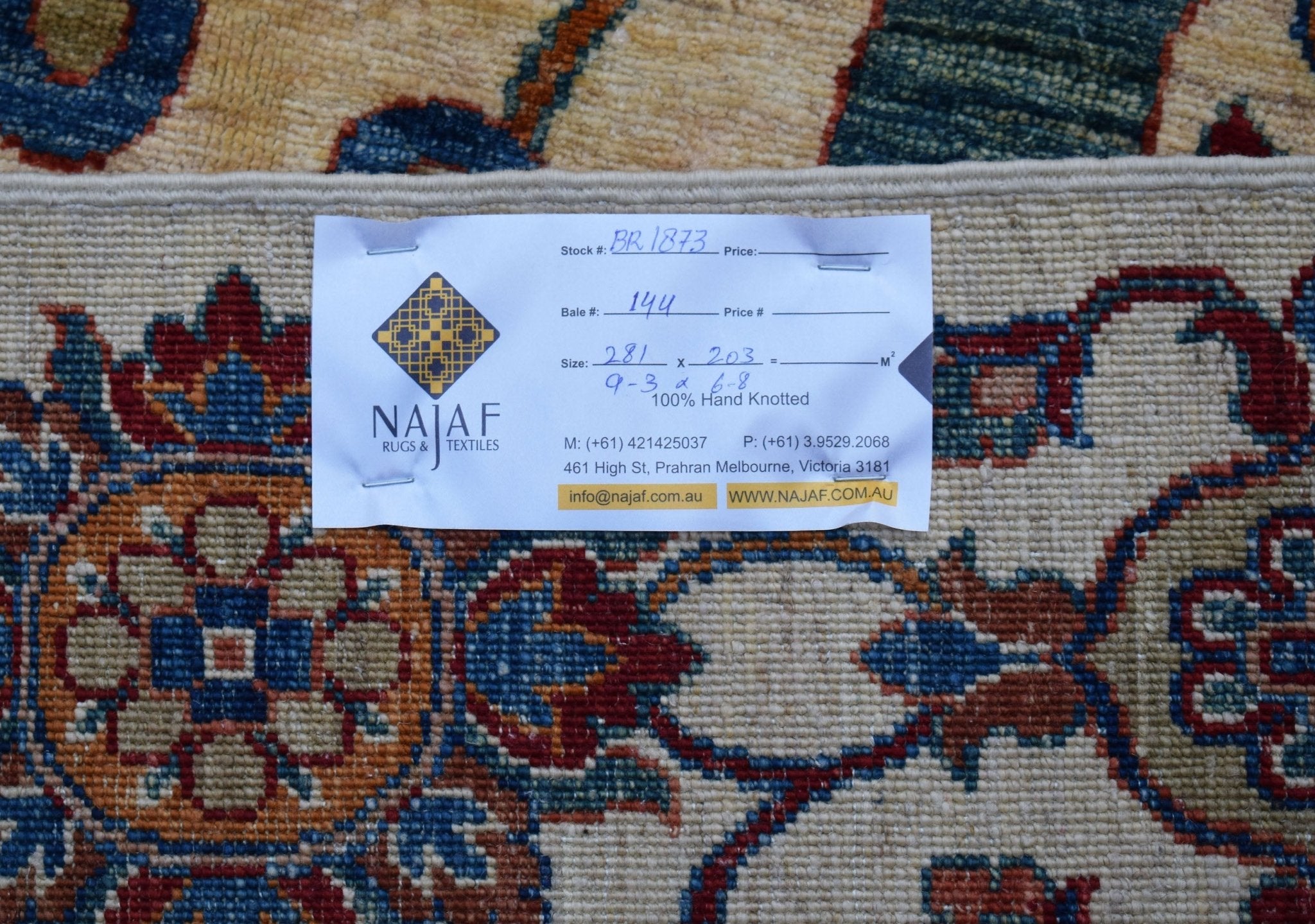 Handwoven Afghan Chobi Rug | 281 x 203 cm | 9'3" x 6'8" - Najaf Rugs & Textile