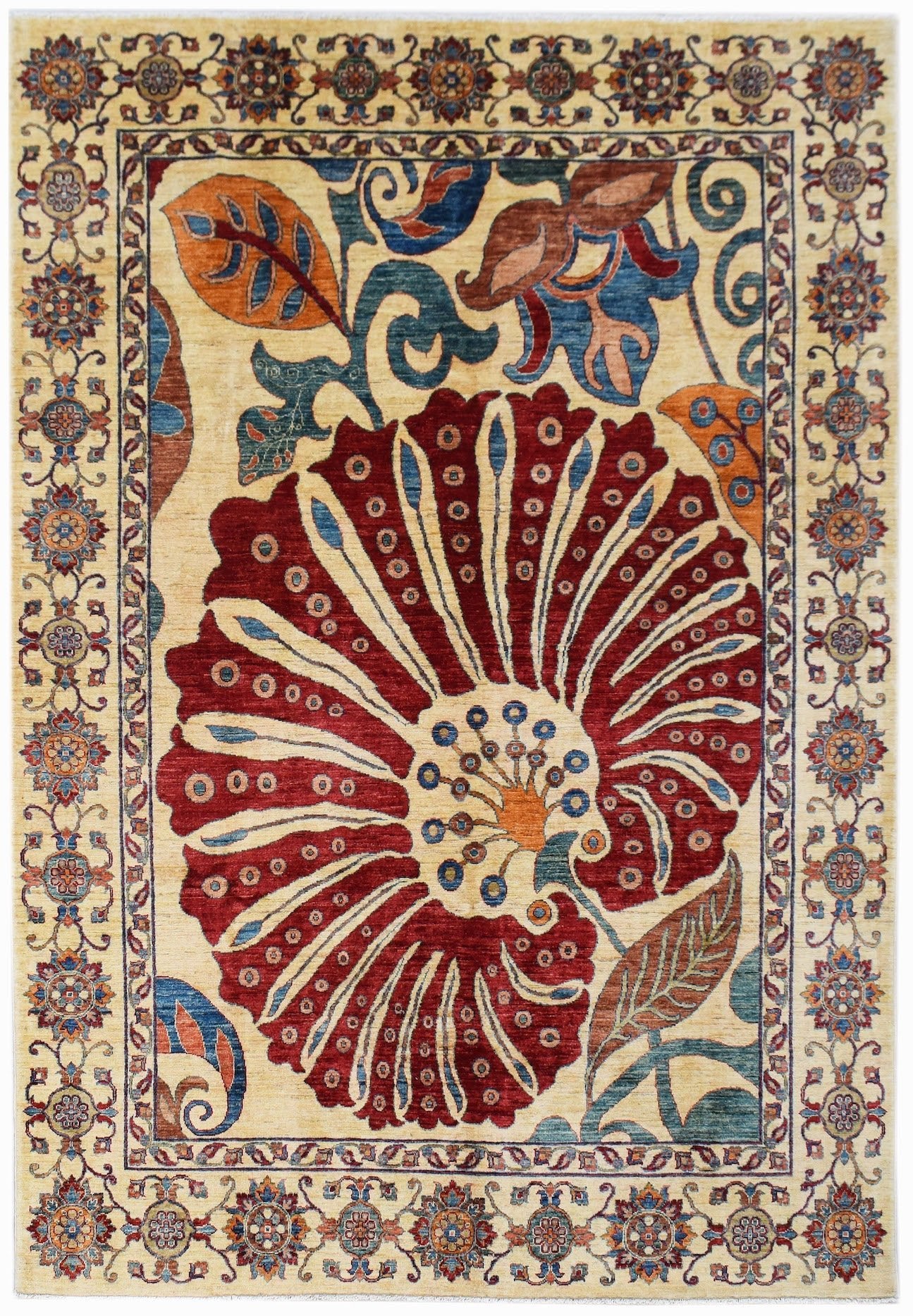 Handwoven Afghan Chobi Rug | 281 x 203 cm | 9'3" x 6'8" - Najaf Rugs & Textile