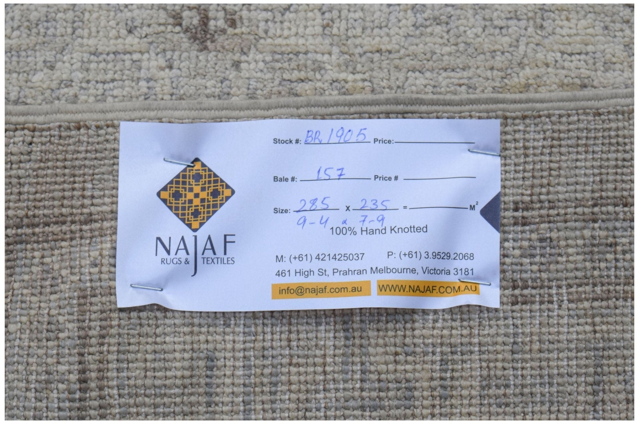 Handwoven Afghan Chobi Rug | 285 x 235 cm | 9'4" x 7'9" - Najaf Rugs & Textile