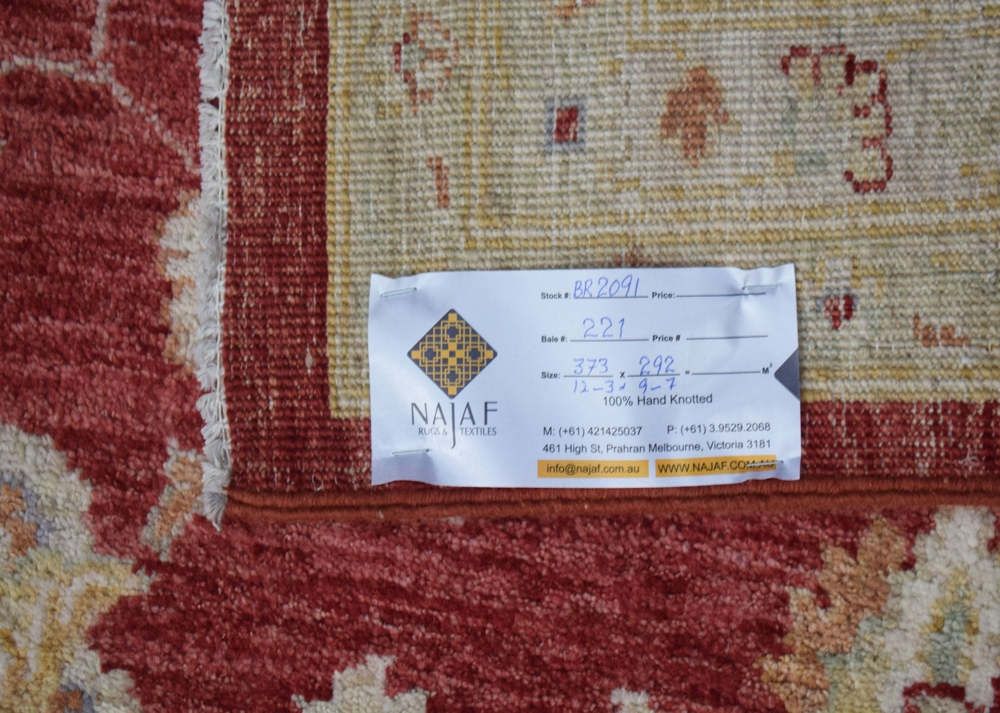 Handwoven Afghan Chobi Rug | 373 x 292 cm | 12'3" x 9'7" - Najaf Rugs & Textile