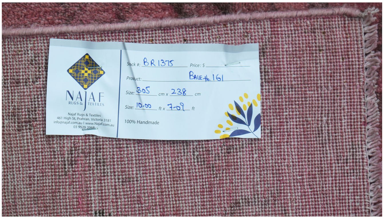 Handwoven Afghan Overdyed Chobi Rug | 305 x 238 cm | 10' x 7'9" - Najaf Rugs & Textile