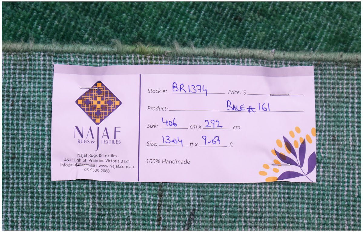 Handwoven Afghan Overdyed Chobi Rug | 406 x 292 cm | 13'4" x 9'7" - Najaf Rugs & Textile