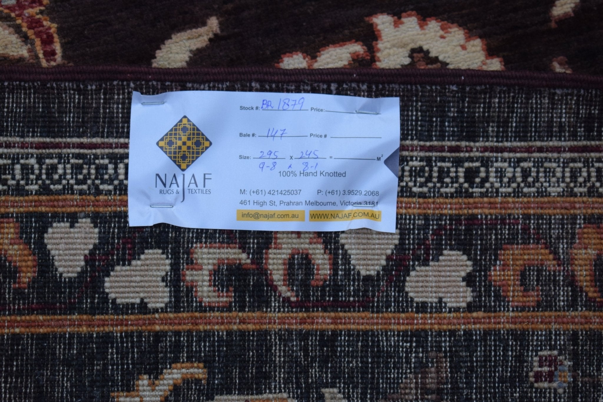 Handwoven Traditional Afghan Chobi Rug | 295 x 245 cm | 9'8" x 8'1" - Najaf Rugs & Textile