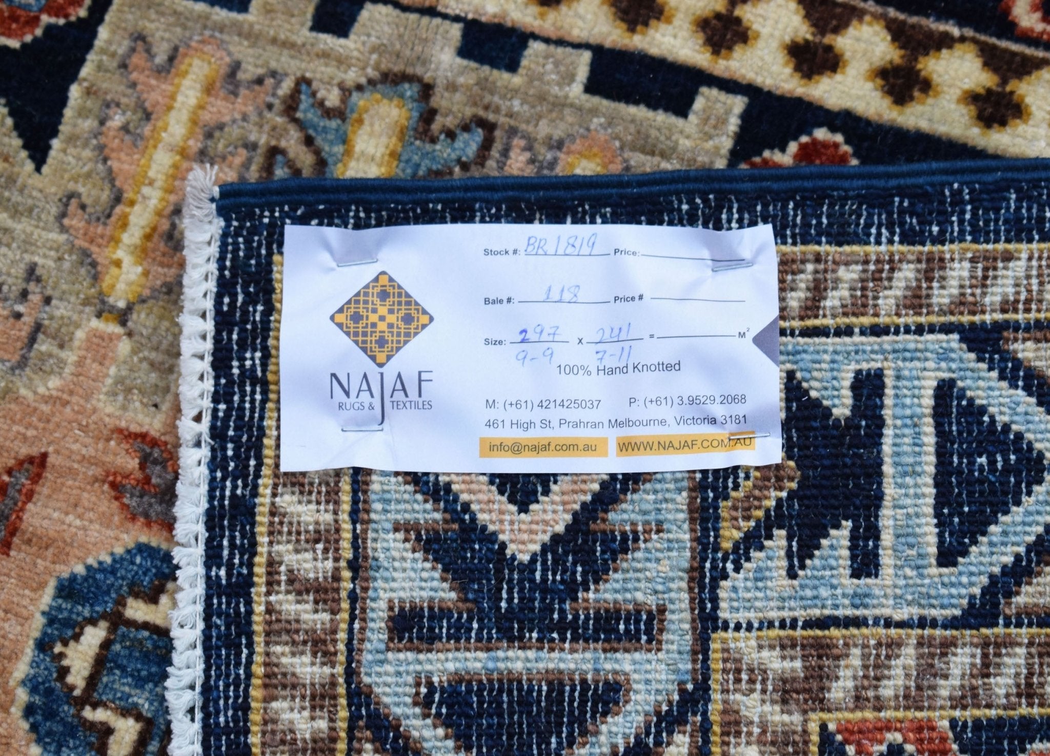 Handwoven Traditional Afghan Chobi Rug | 297 x 241 cm | 9'9" x 7'11" - Najaf Rugs & Textile