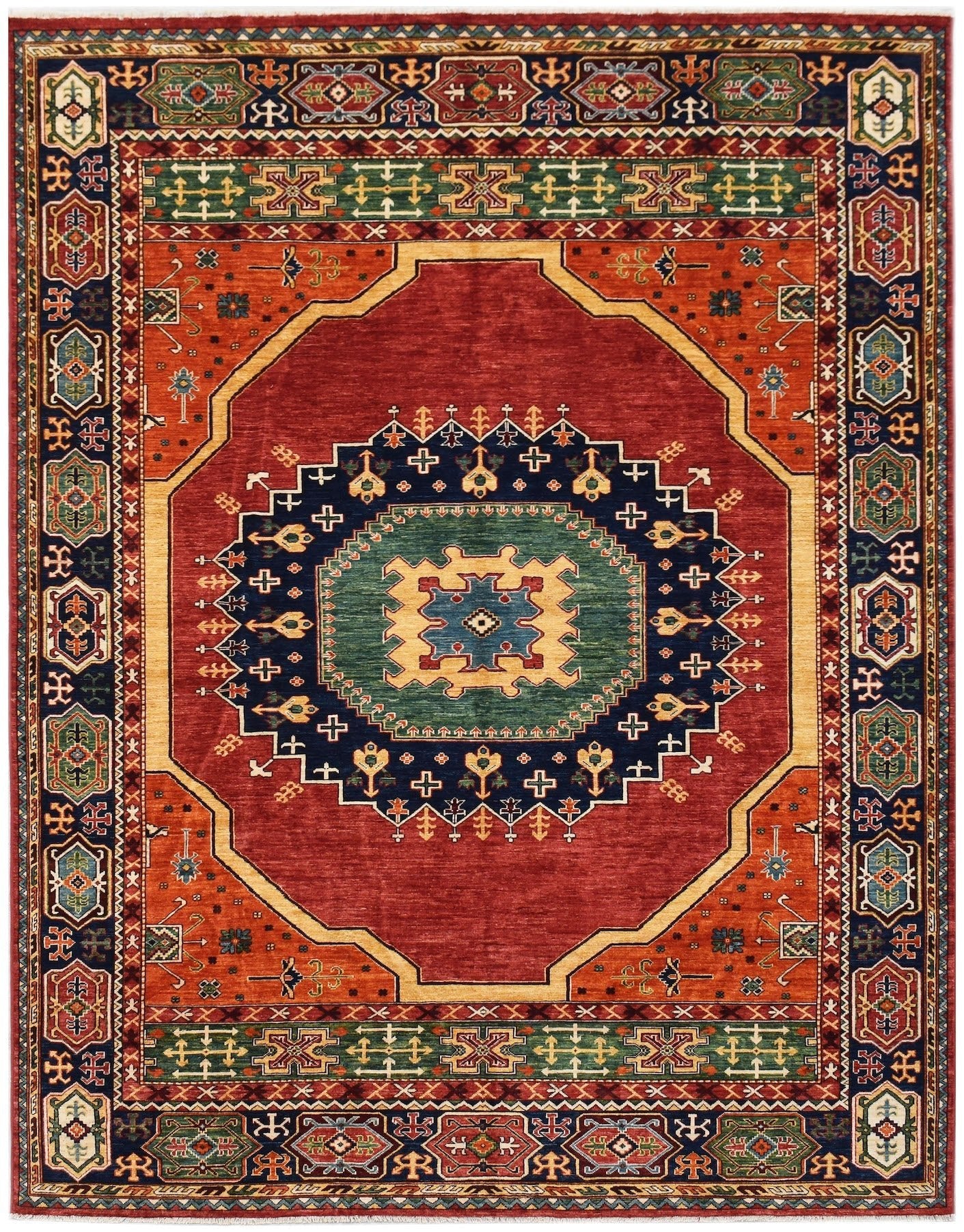 Handwoven Traditional Afghan Chobi Rug | 302 x 249 cm | 9'11" x 8'2" - Najaf Rugs & Textile