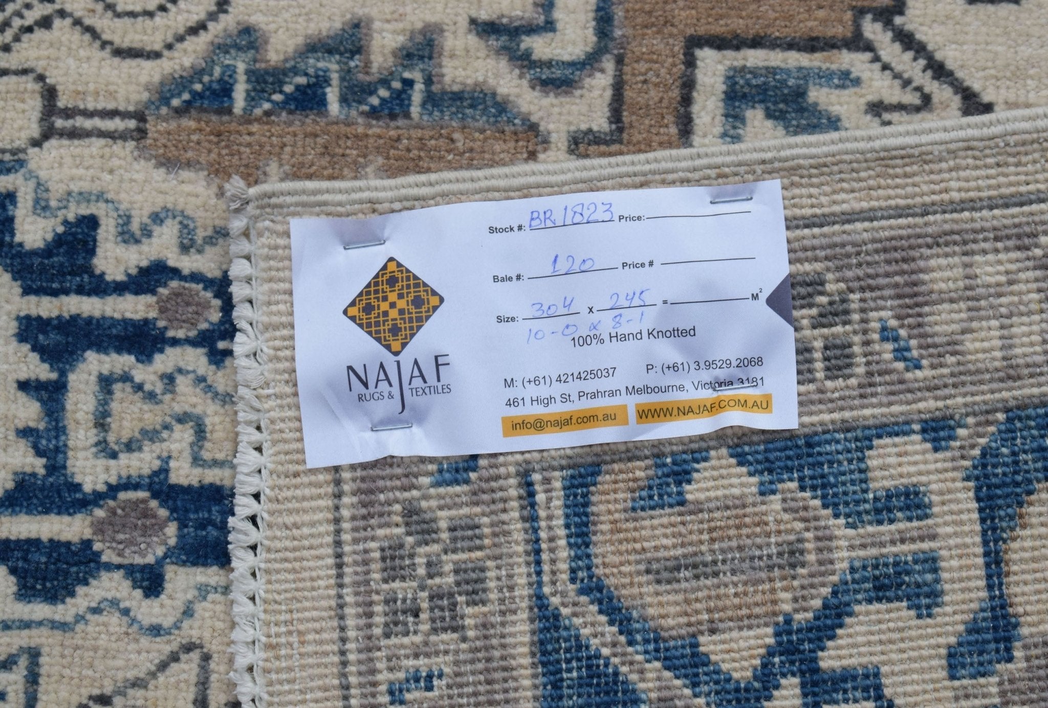 Handwoven Traditional Afghan Chobi Rug | 304 x 245 cm | 10' x 8'1" - Najaf Rugs & Textile