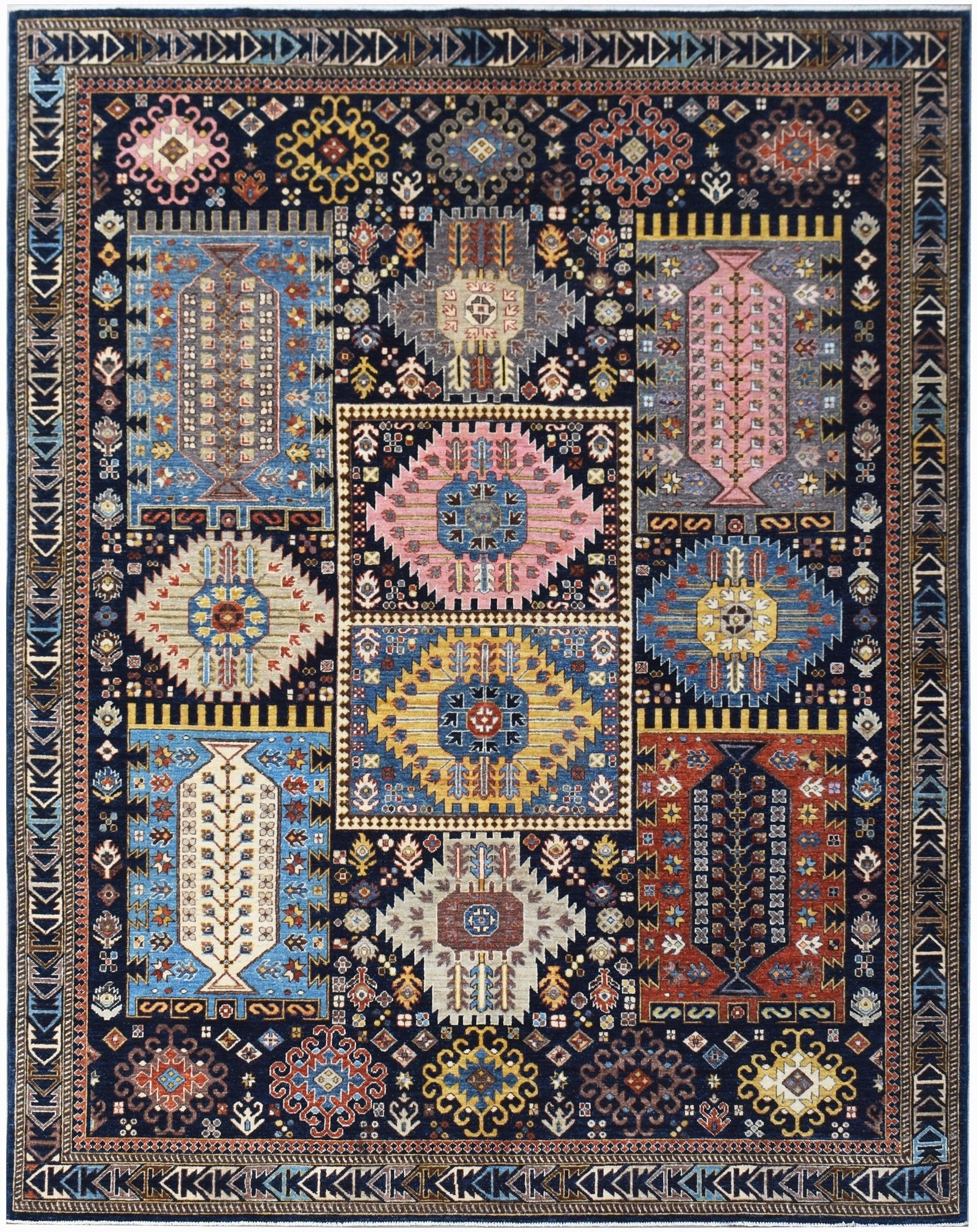 Handwoven Traditional Afghan Chobi Rug | 307 x 246 cm | 10'1" x 8'1" - Najaf Rugs & Textile