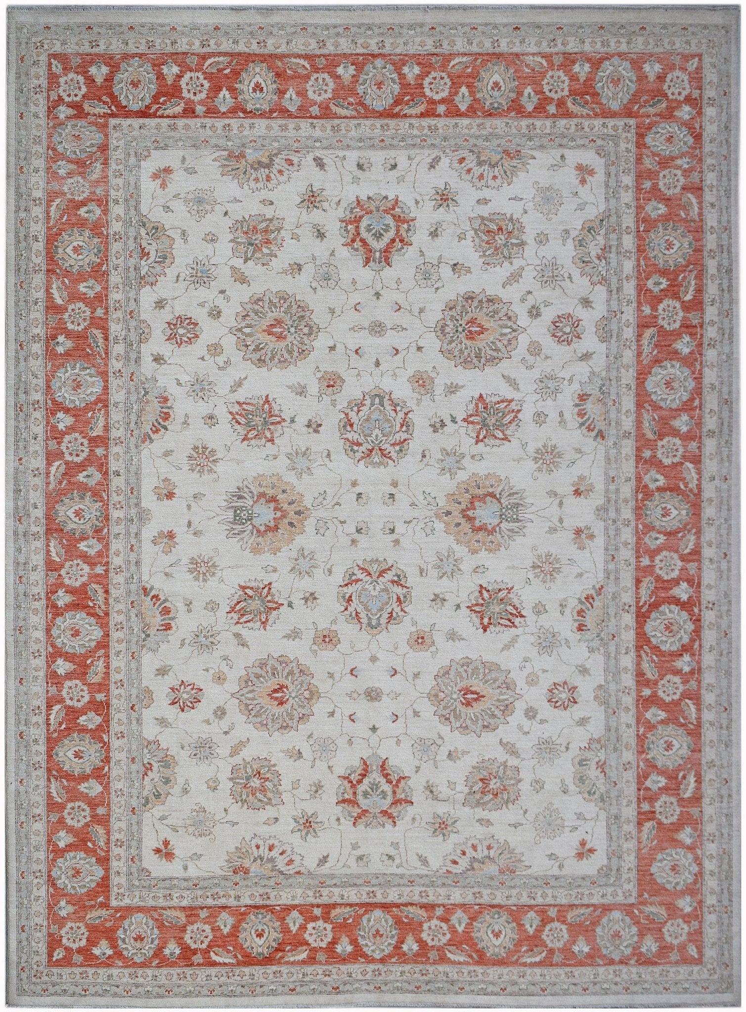Handwoven Traditional Afghan Chobi Rug | 392 x 298 cm | 12'11" x 9'10" - Najaf Rugs & Textile